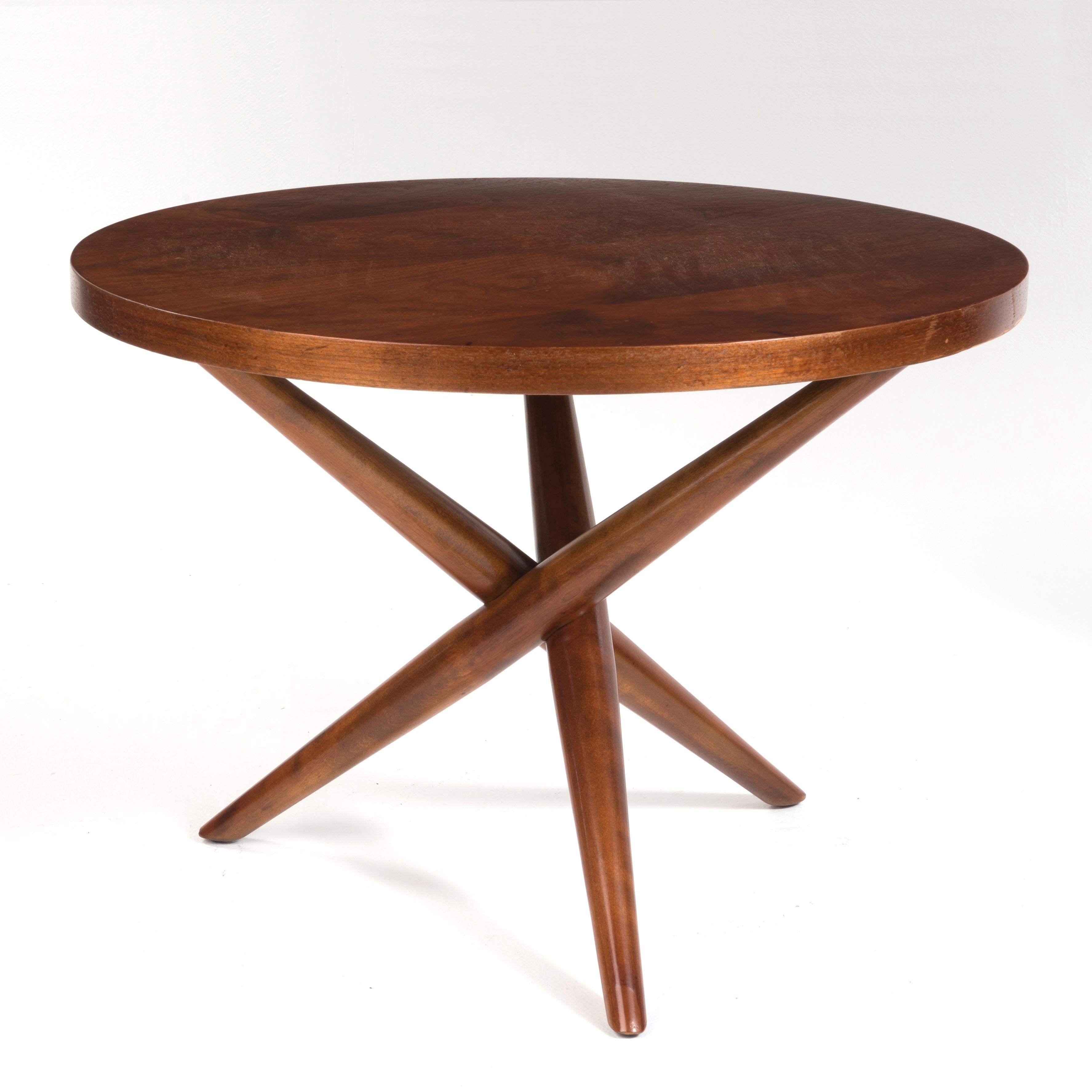 T. H. Robsjohn-Gibbings Widdicomb Tripod Table, Mid Century, 1954 In Good Condition In Forest Grove, PA