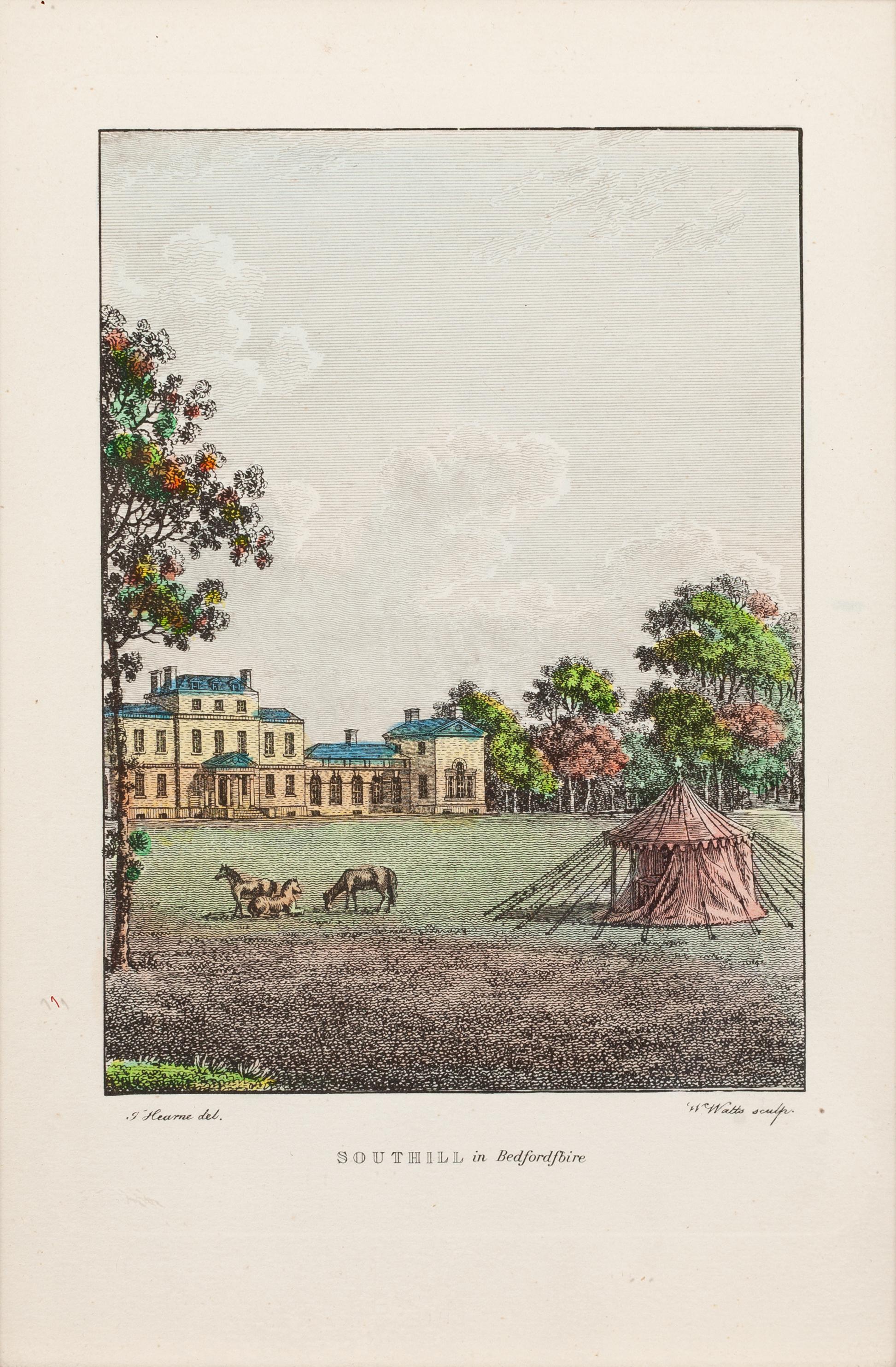 T. Hearne Landscape Print – Southill in Bedfordfloire (Englische Schlösser und Landschaften) 