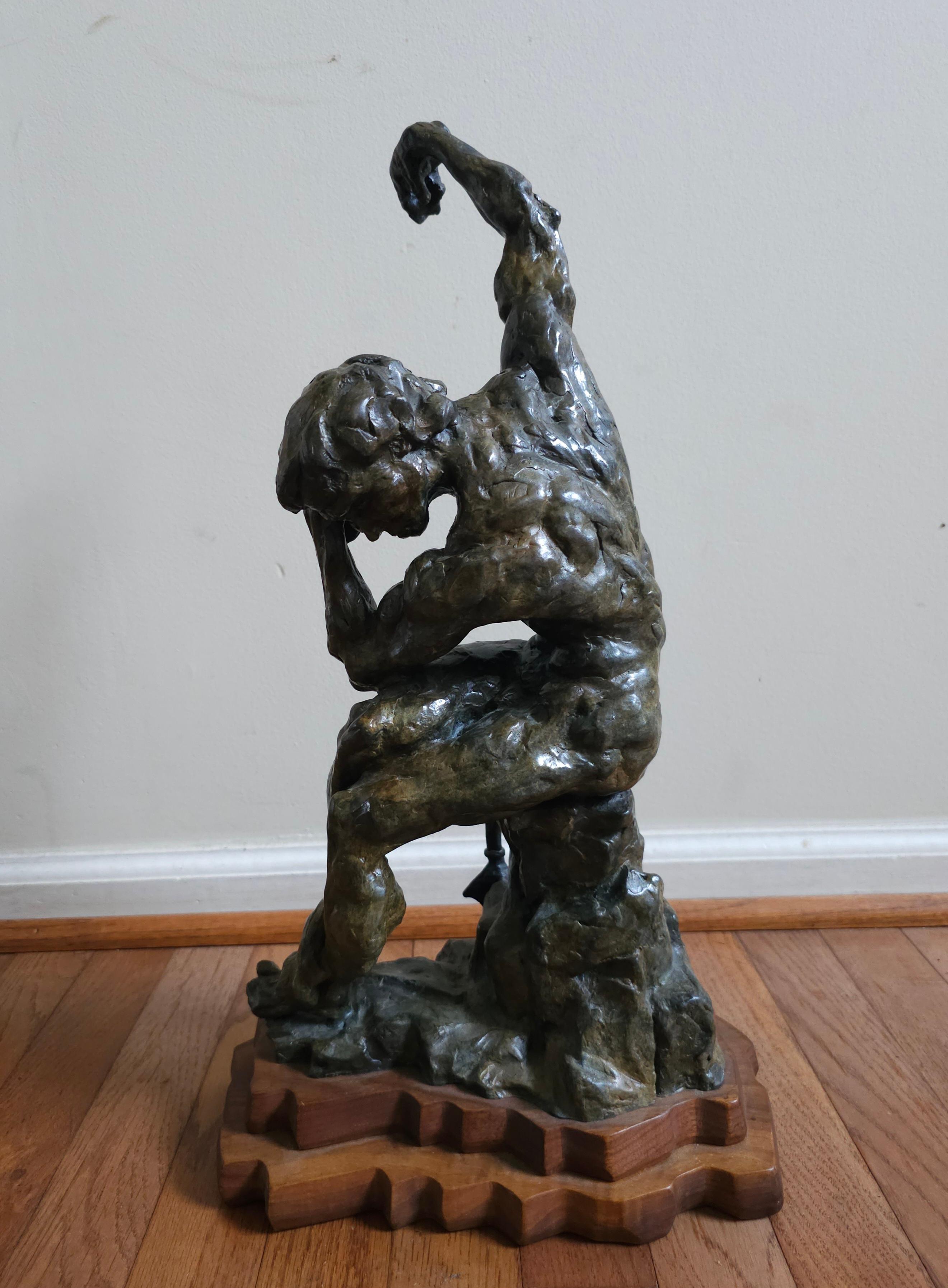 Brutalist T. Holmes (American b. 1955) The Victorious Gladiator, Bronze, Signed & Numbered For Sale