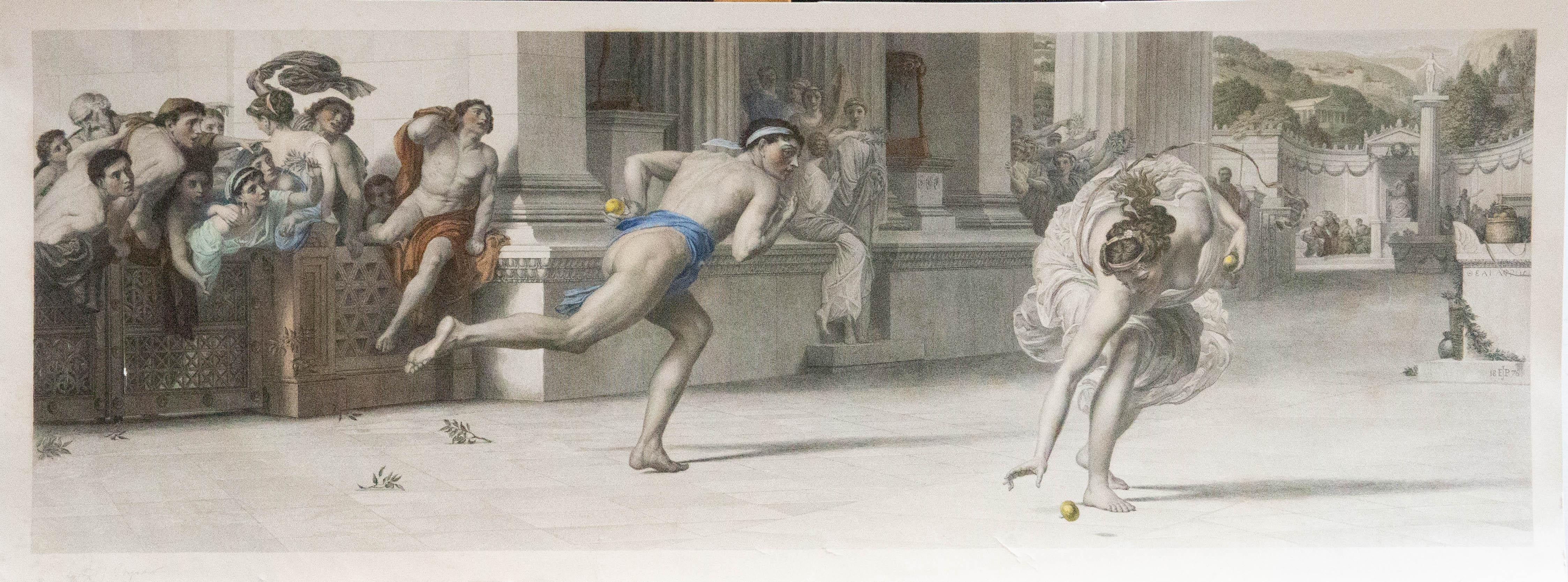 Figurative Print T. Joubert after Sir Edward Poynter - T. Joubert d'après Sir Edward Poynter - gravure de 1881, Atalanta's Race