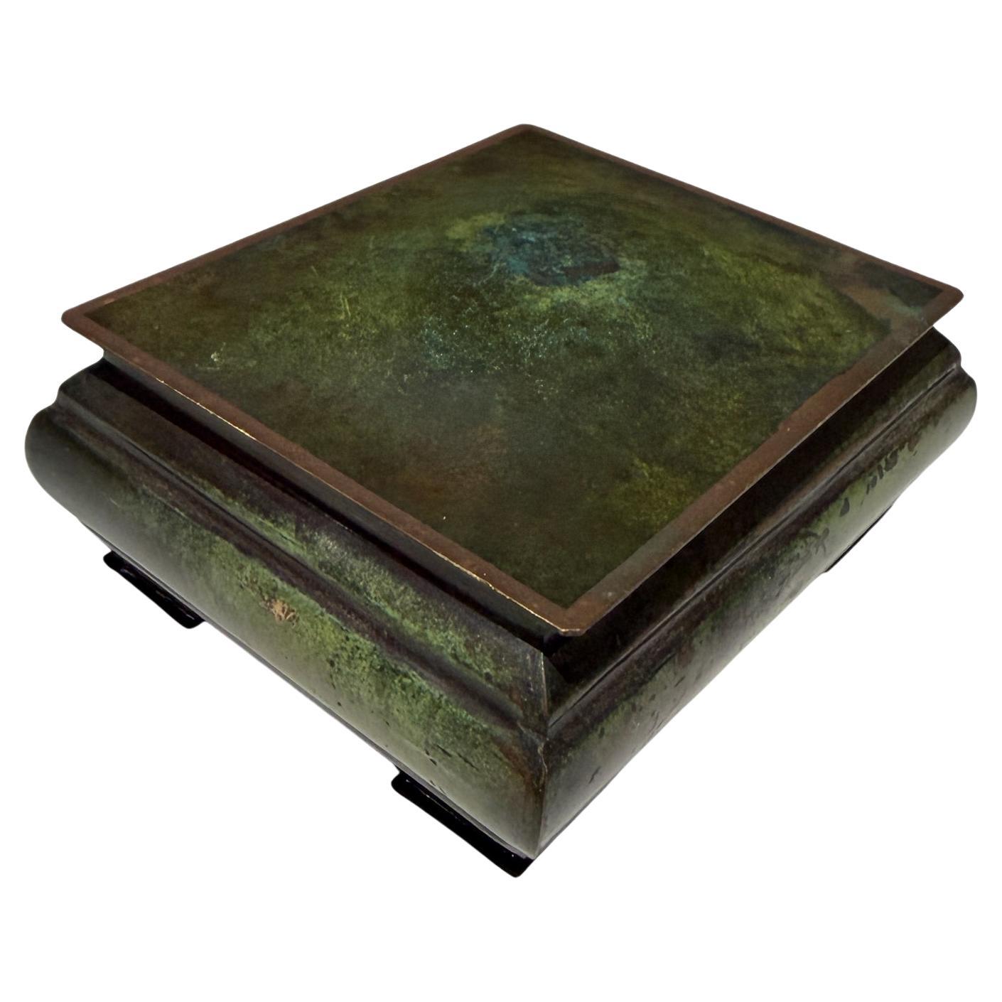T K Bronze Denmark Bronze Cigarette Box Art Deco or Art Nouveau