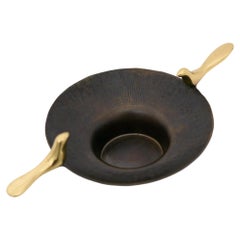 T-Light Holder with Birds Textured Brass with Patina, Candleholder