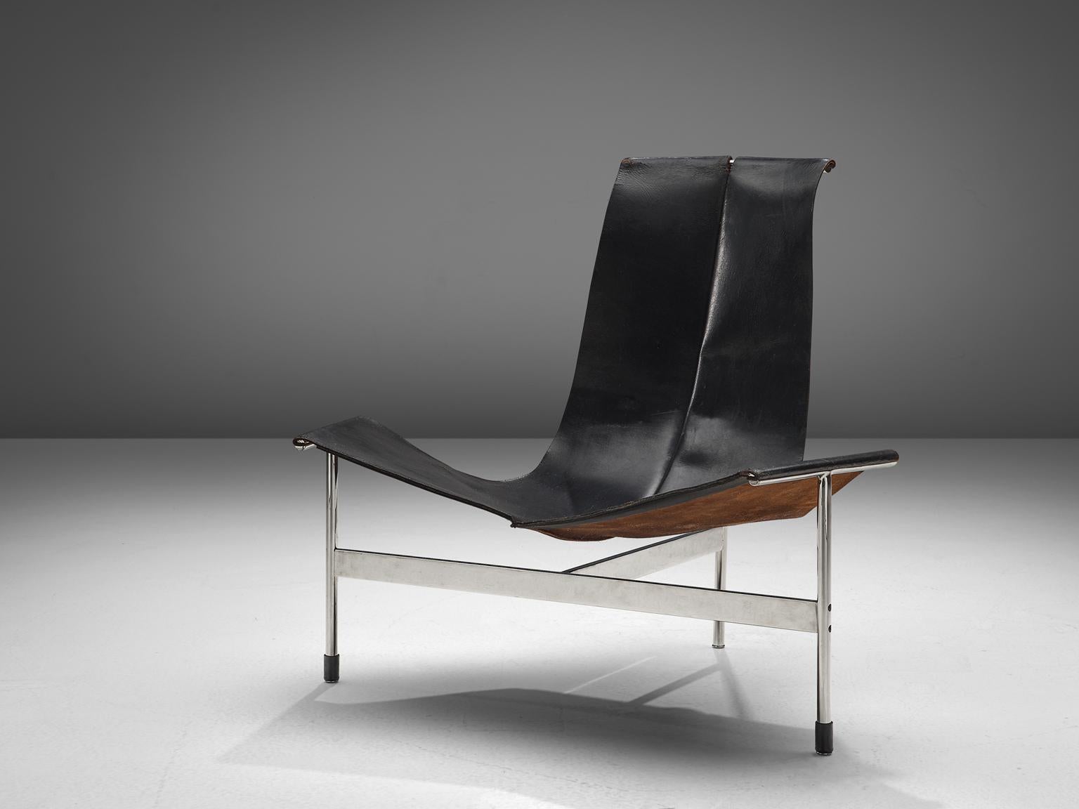 T Lounge Chair by Katavolos, Littell, & Kelley for Laverne International, United Stated, 1952.

In 1952, William Katavolos designed, together with Douglas Kelley & Ross Littell, the iconic sling-back T chair as model 3LC in Laverne International's
