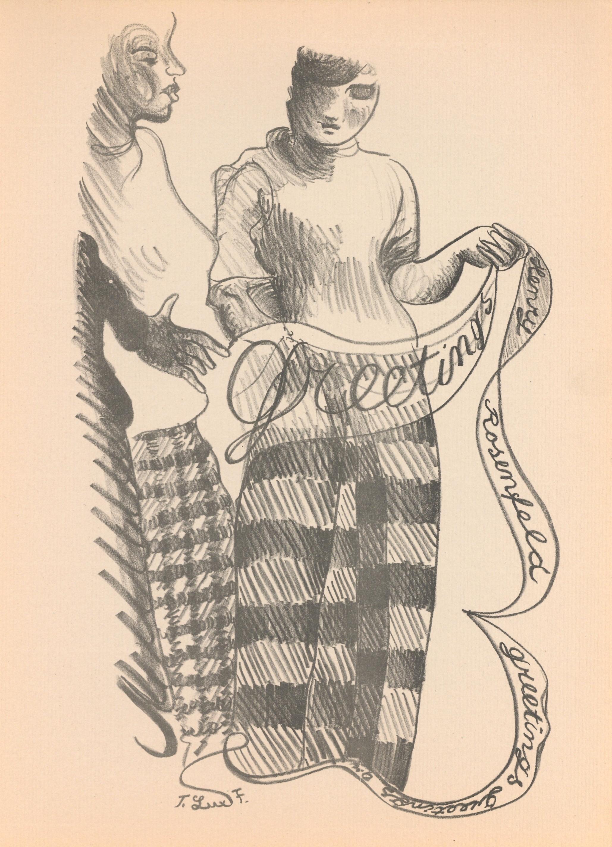 lithographie originale - Print de T. Lux Feininger