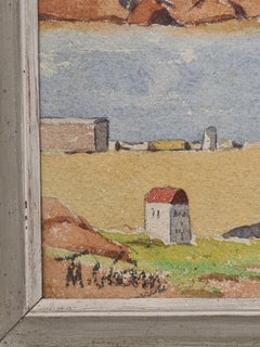 Mid-20th Century Mediterranean Watercolour Painting, Signed and Framed