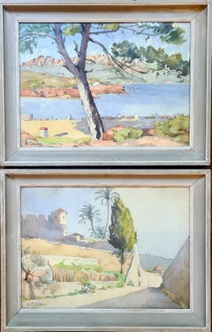 Pair of Mid-20th Century Mediterranean Watercolour Paintings, Signed and Framed