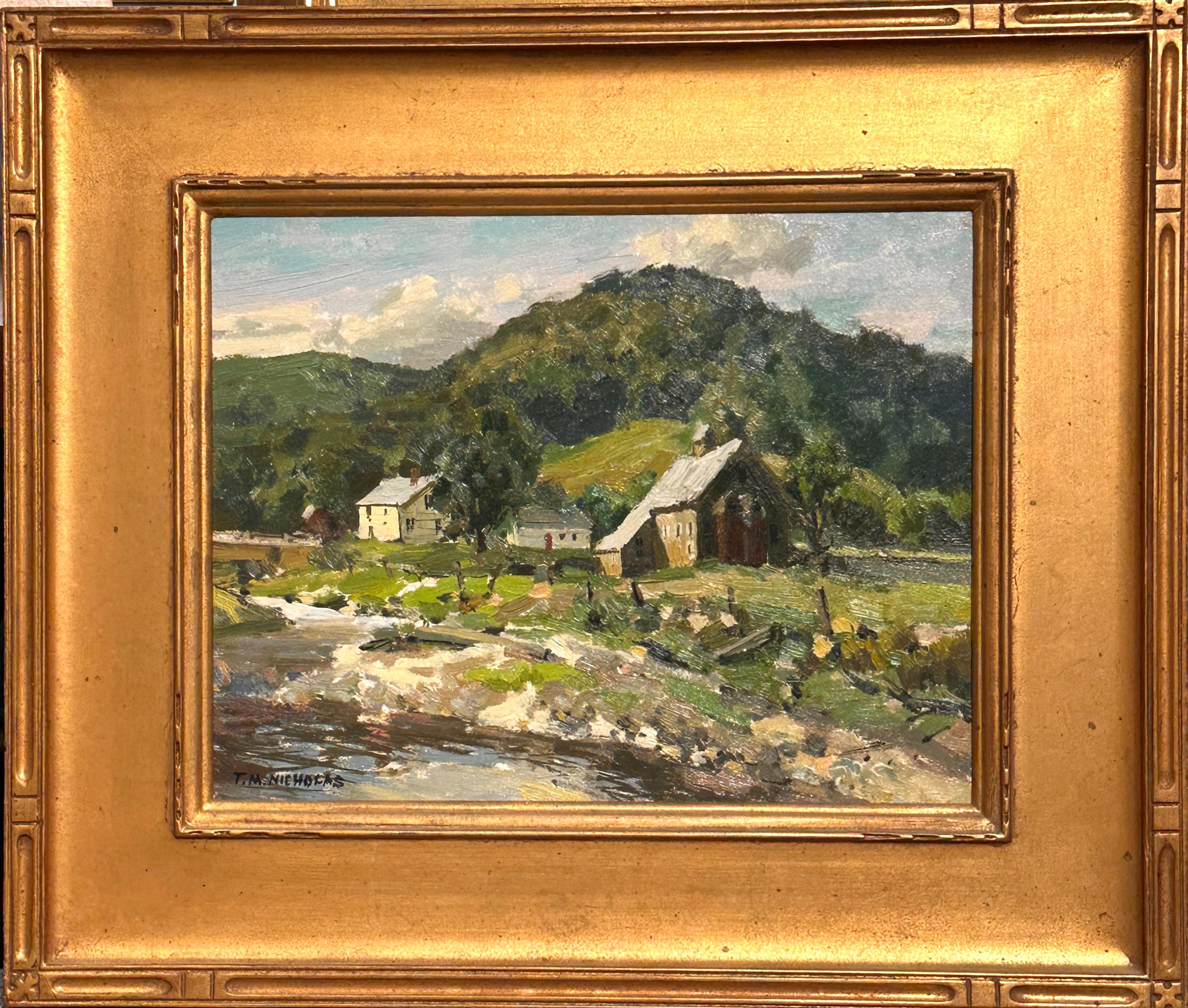 Bluberry Farm, Woodstock VT  von T.M. Nicholas Original Öl-Landschaft, Neuengland, Original im Angebot 1