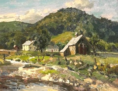 Granja Bluberry, Woodstock VT  por T.M. Nicholas Paisaje al óleo original de Nueva Inglaterra