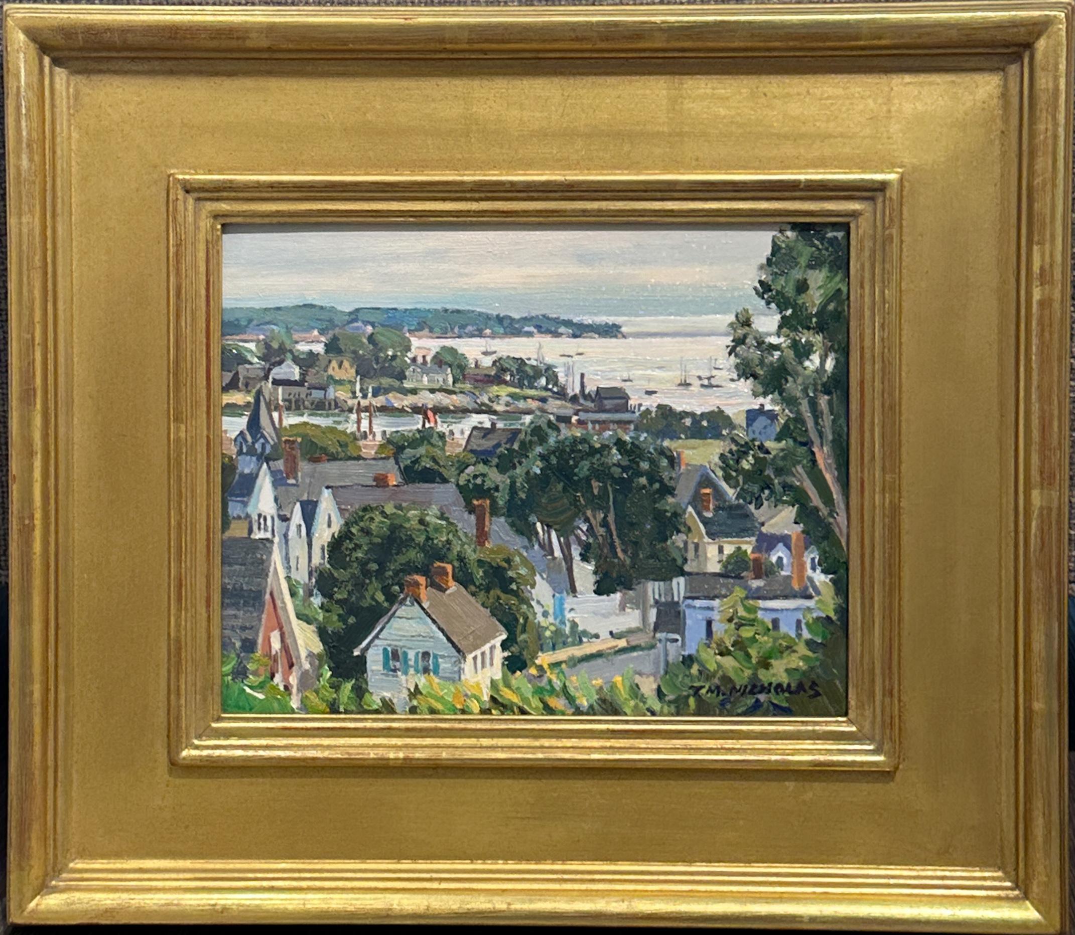 Neuengland-Landschaft Amerikanischer Impressionismus Rockport Künstler I. M. I. Nicholas – Painting von T.M. Nicholas