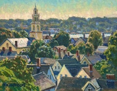 Gloucester Scene Landscape Painting by Rockport Artist TM Nicholas