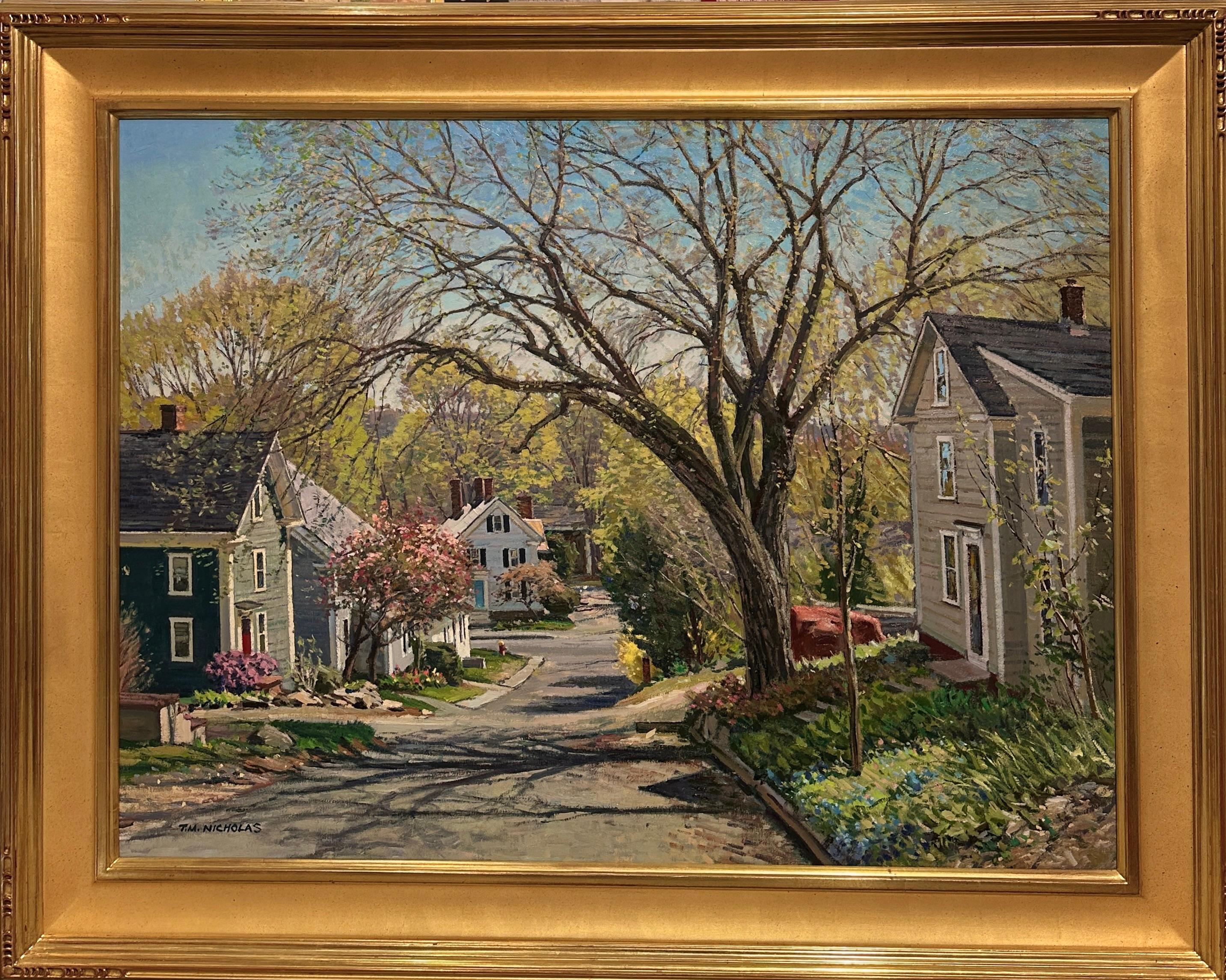 Rockport-Künstler T.M. Nicholas Landschaftsgemälde „Springtime, Ipswich (MA)“ 1