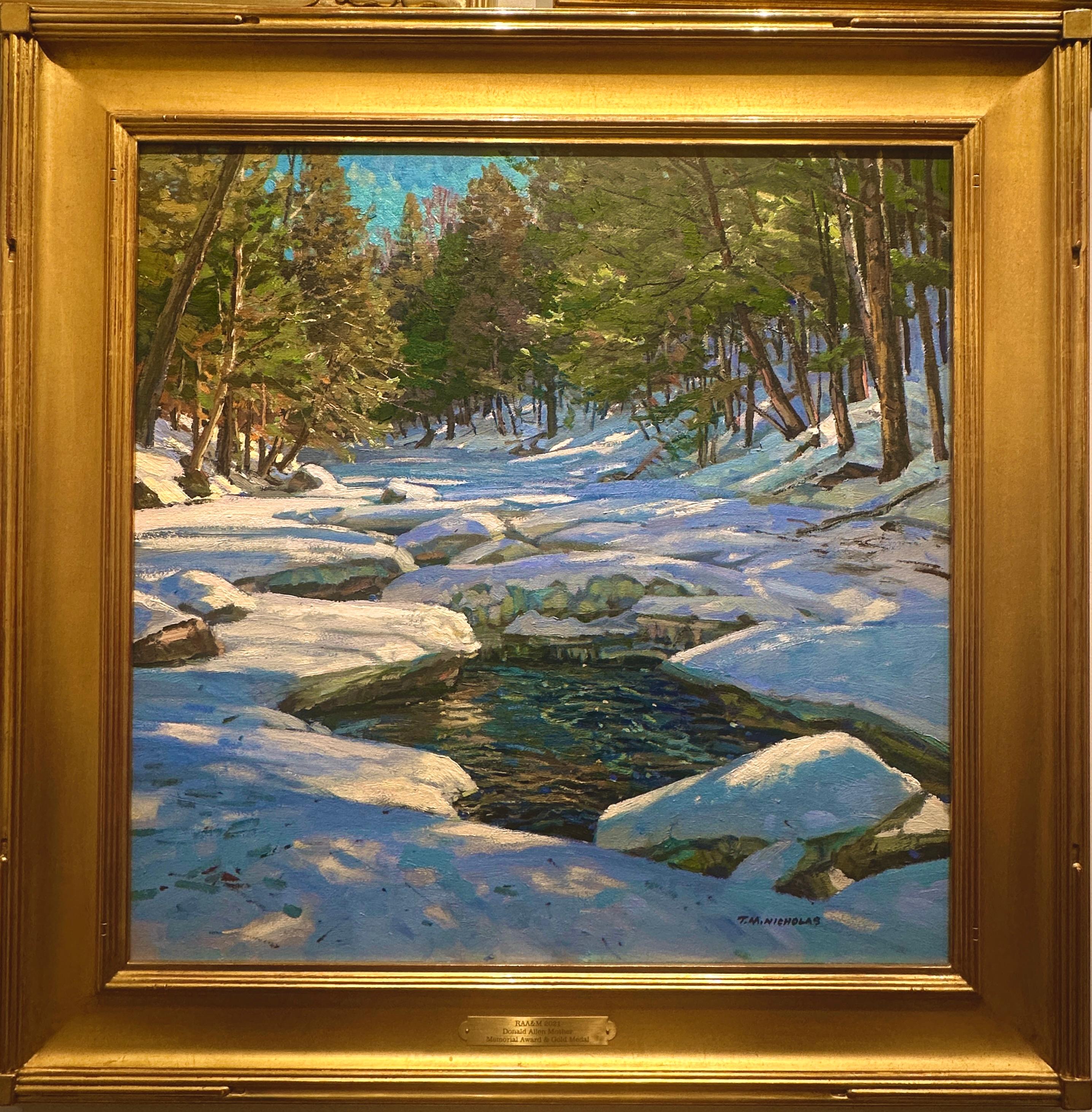 Pintura de paisajes de Vermont del artista de Rockport TM Nicholas - Painting de T.M. Nicholas