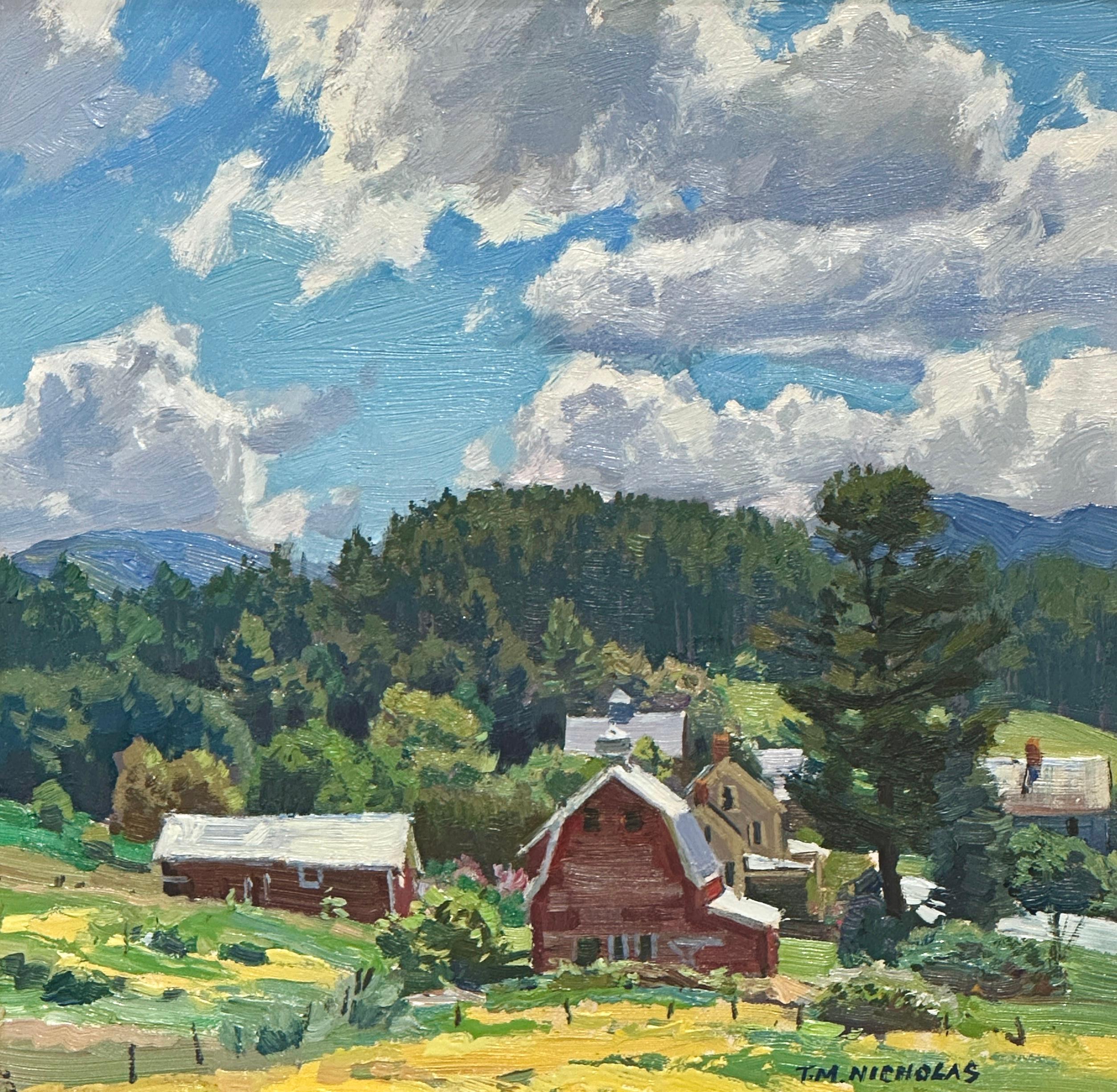 Landscape Painting di T.M. Nicholas - Rockport Artist TM Nicholas  "Pittura paesaggistica "Fattoria di Pumpkin Hollow