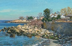 T.M. Nicholas Rockport Artist "Old Garden Beach" Rockport Landscape Oil Painting
