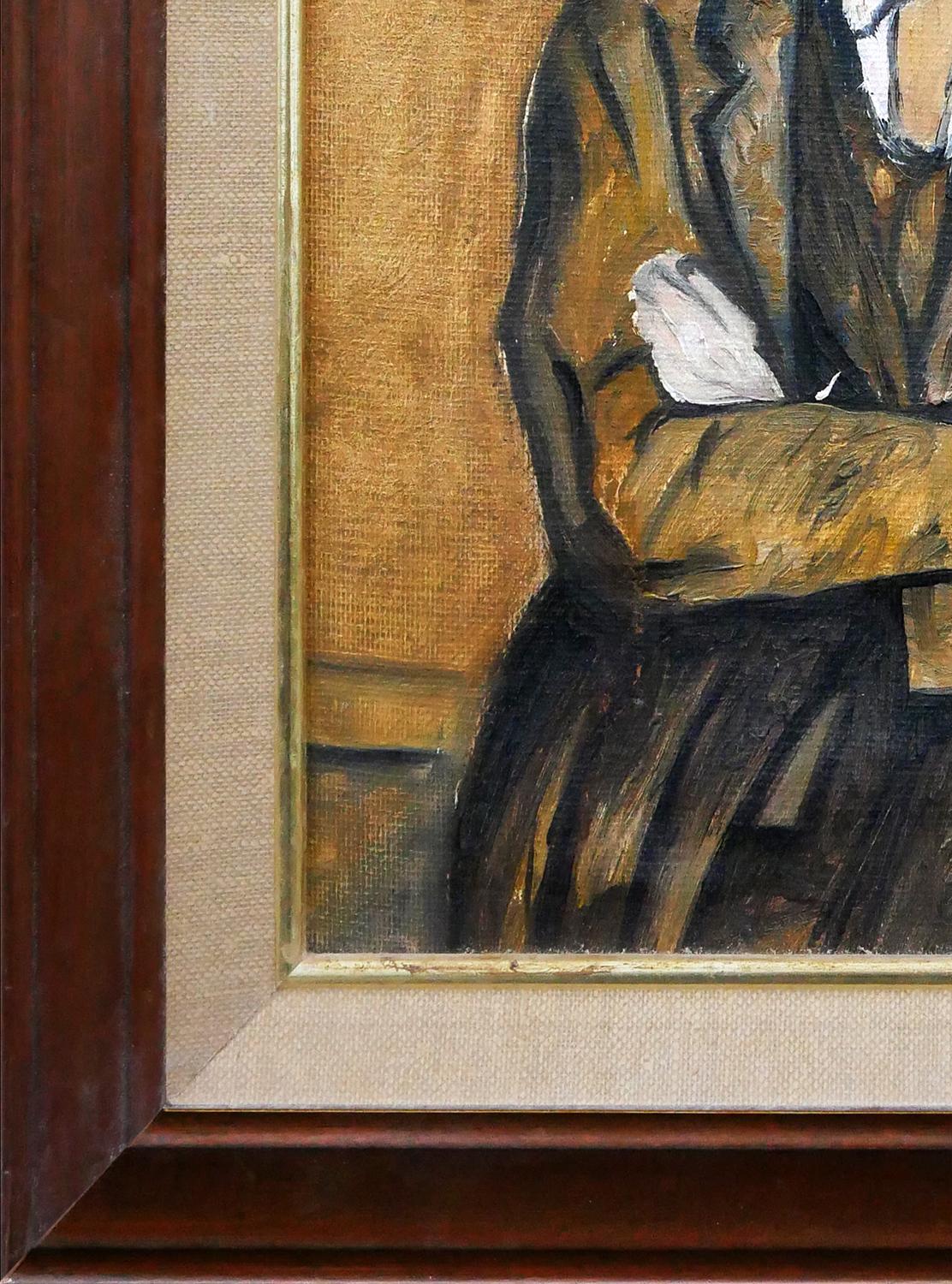 Abstraktes fauvistisches Porträt eines Mannes mit Senf in Braun und Gelb im Angebot 1