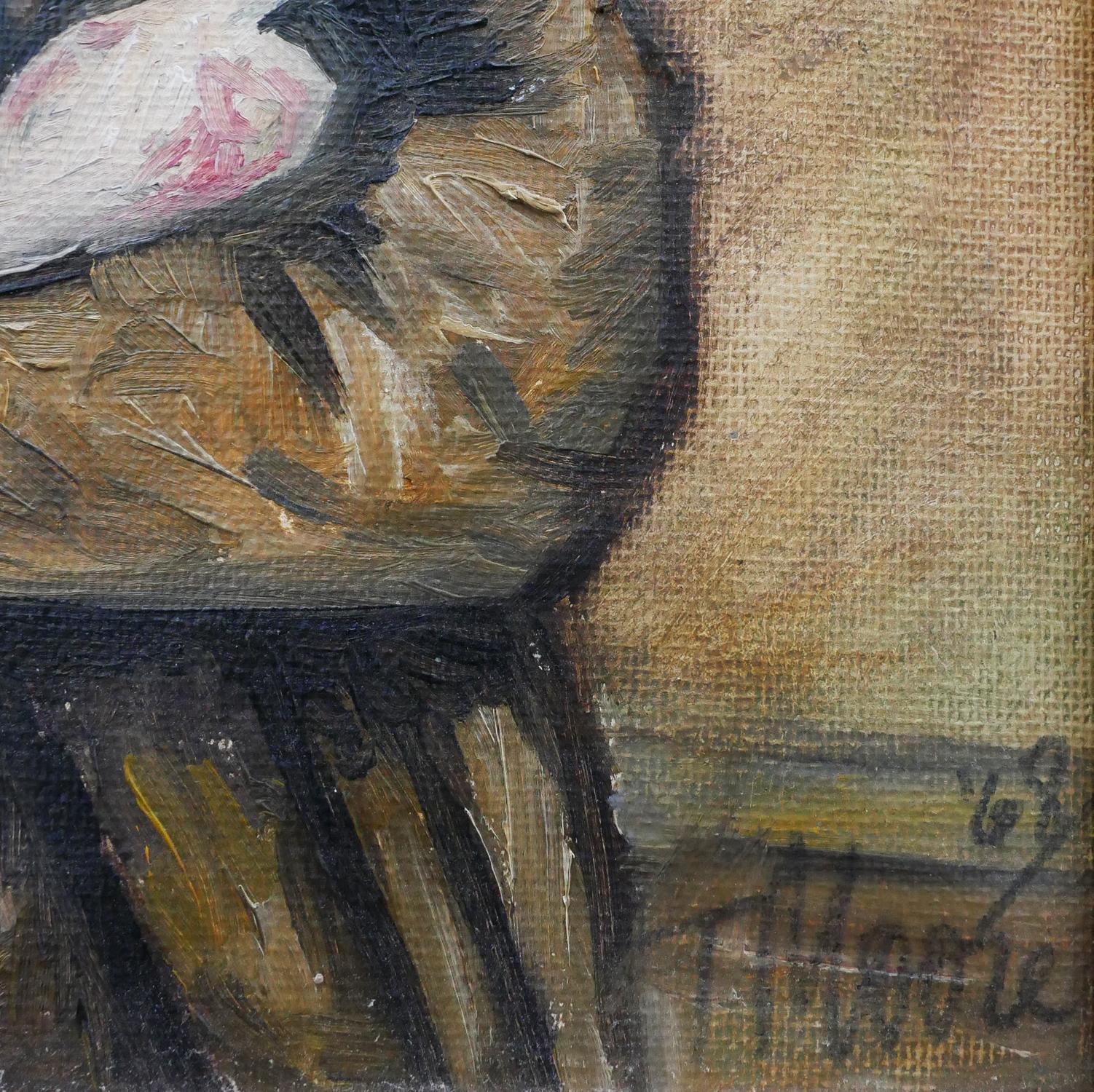 Abstraktes fauvistisches Porträt eines Mannes mit Senf in Braun und Gelb im Angebot 5