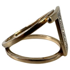 T ring pinky ring small ring Alphabet letter T ring diamond ring 14KT gold