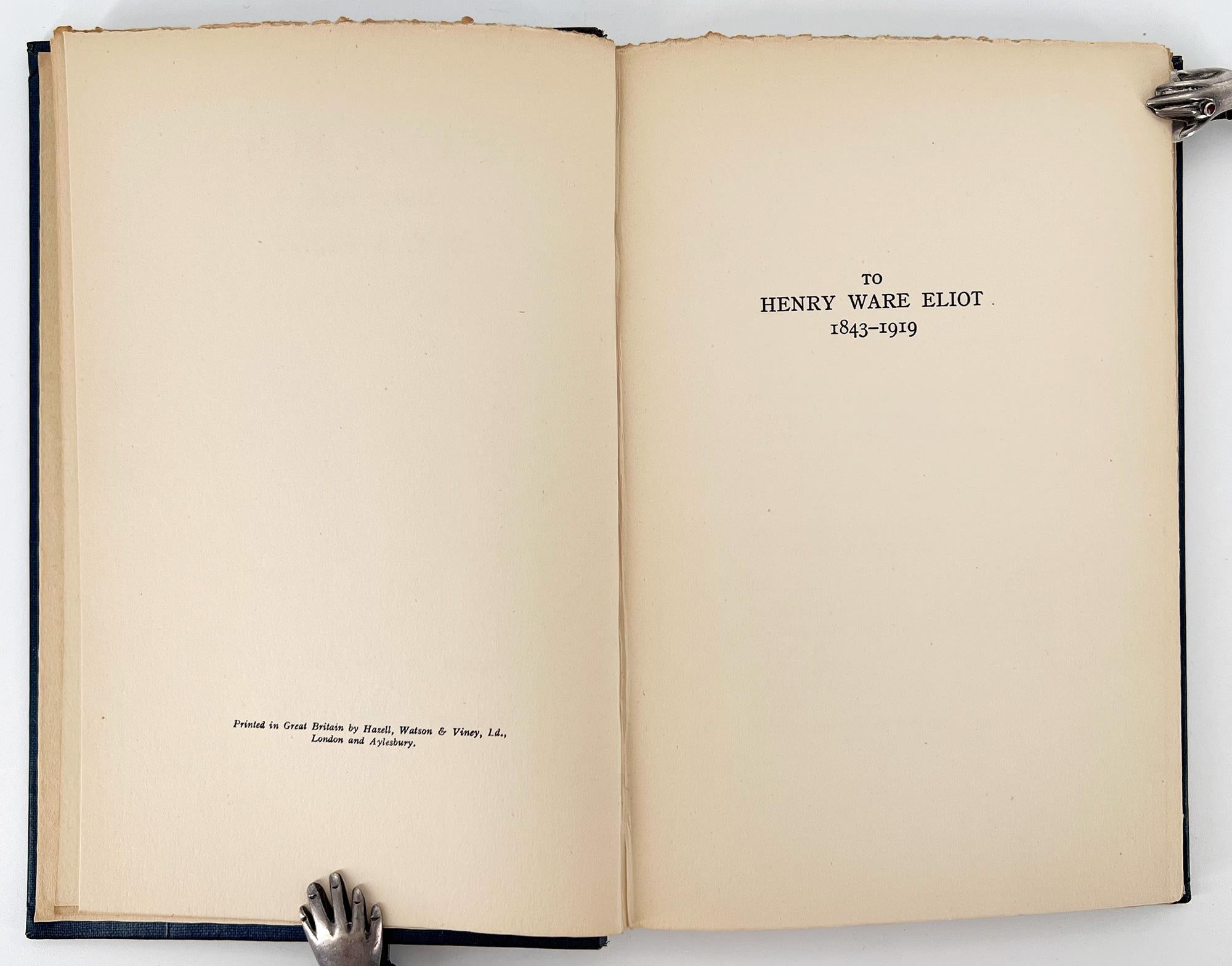 T. S. ELIOT:  Poems, 1909 – 1925 (First Edition, First Impression) 2
