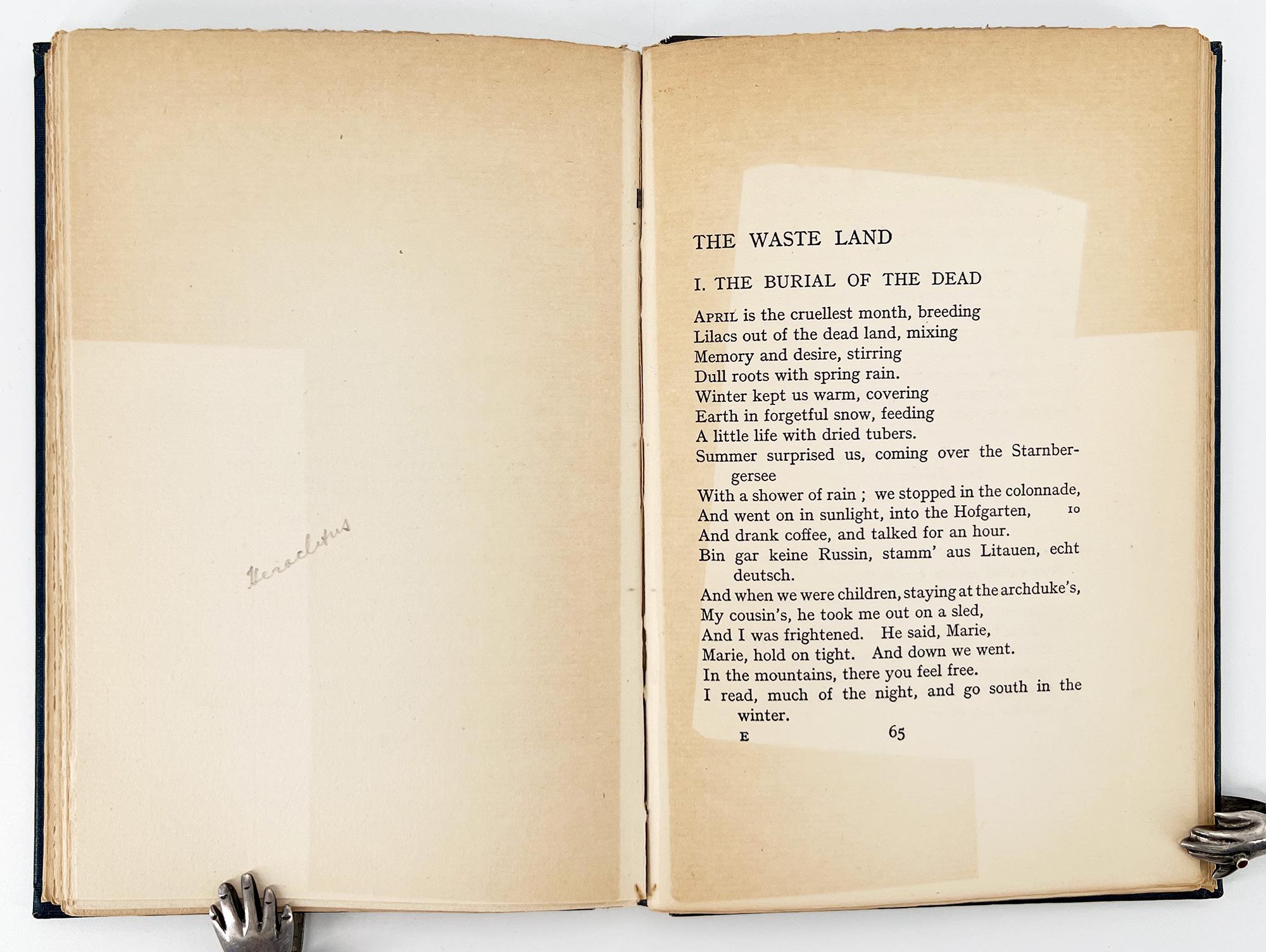 English T. S. ELIOT:  Poems, 1909 – 1925 (First Edition, First Impression)