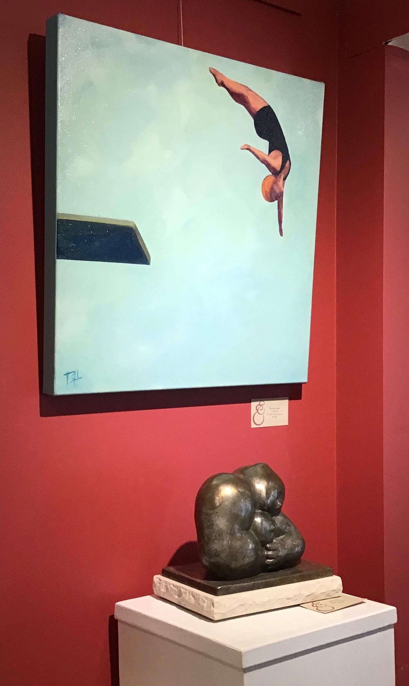 woman diving painting