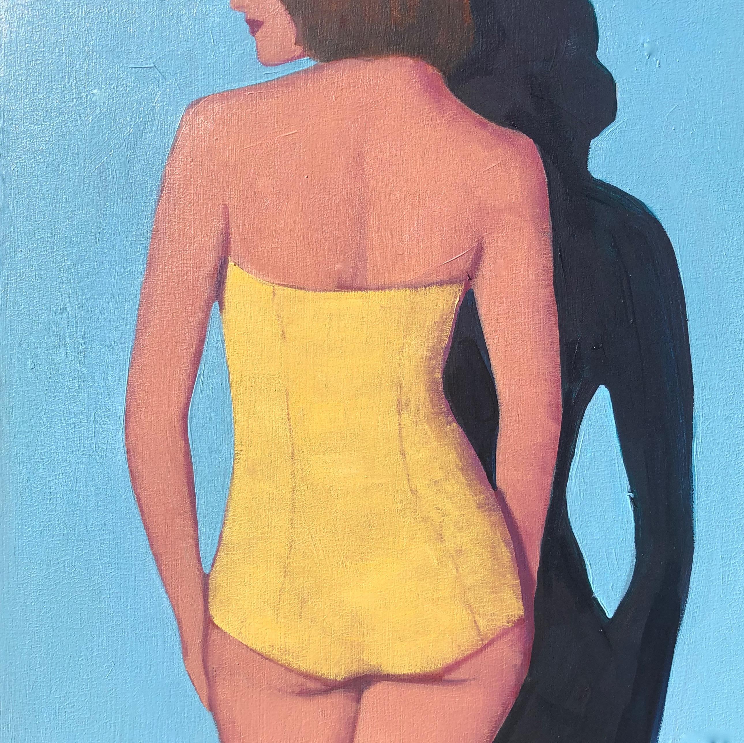 T.S. Harris Figurative Painting - "Yellow Suit and Shadow"