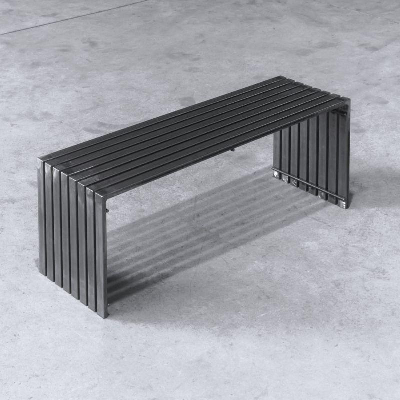 The Temper bench is a versatile seating or display solution. All Temper products are made of raw pickled iron and are provided with a transparent or colored matte finish base.