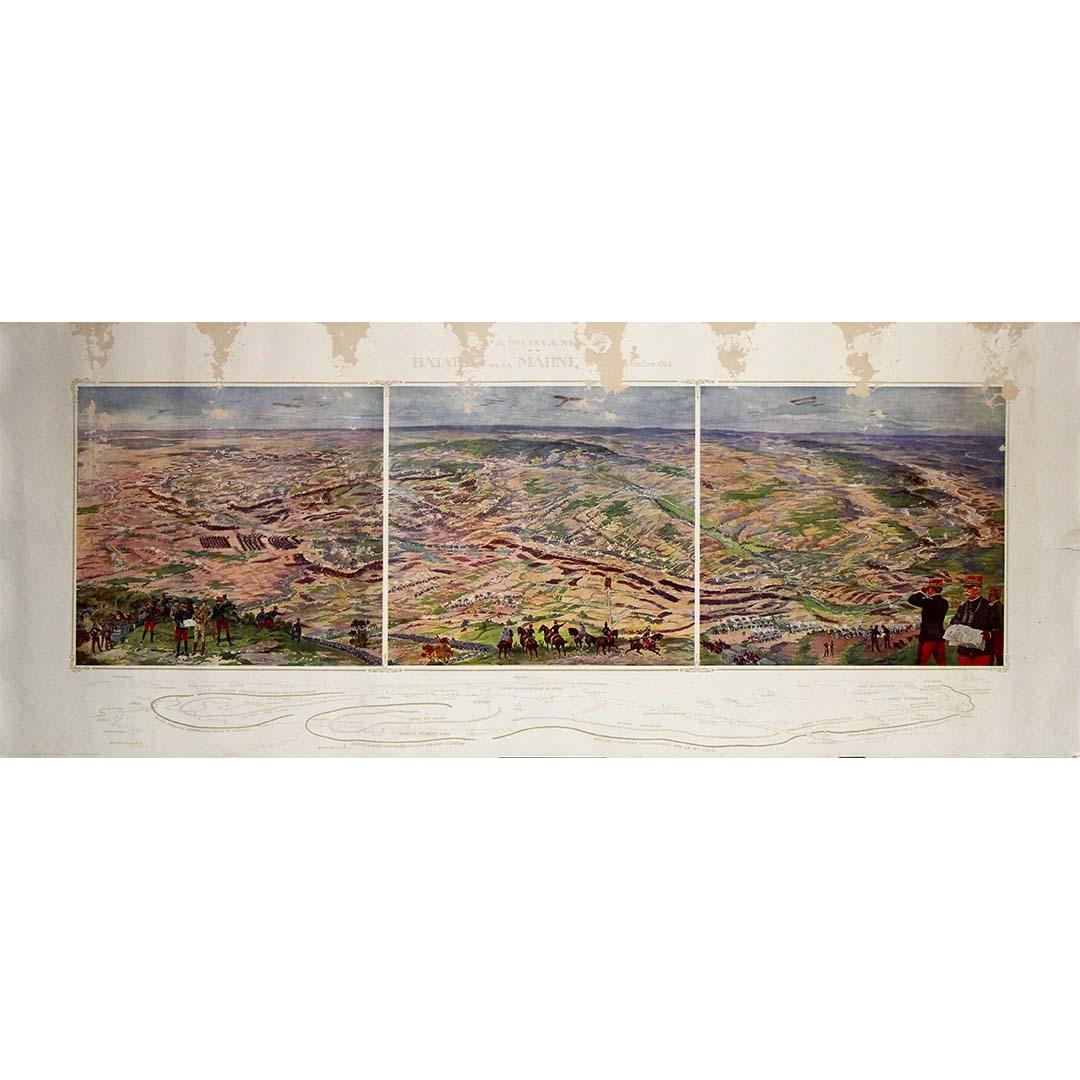 Original circa 1915 lithographic poster - Panorama de la Bataille de la Marne