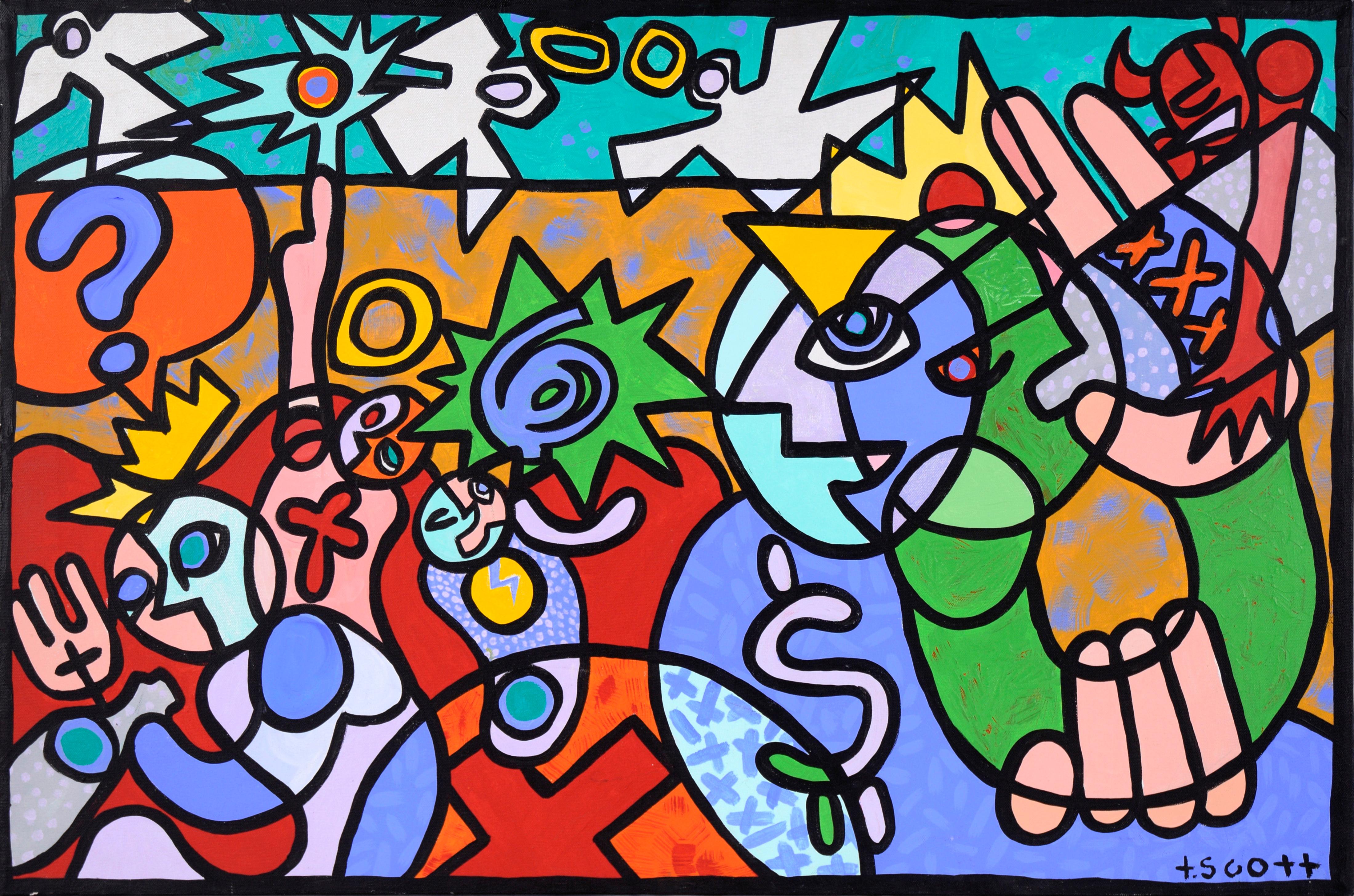 Figurative Painting de T. Scott Stromberg - "Sucedió así" Arte pop surrealista en acrílico sobre lienzo