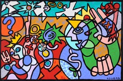 "It Happened This Way" Pop Art surrealista in acrilico su tela