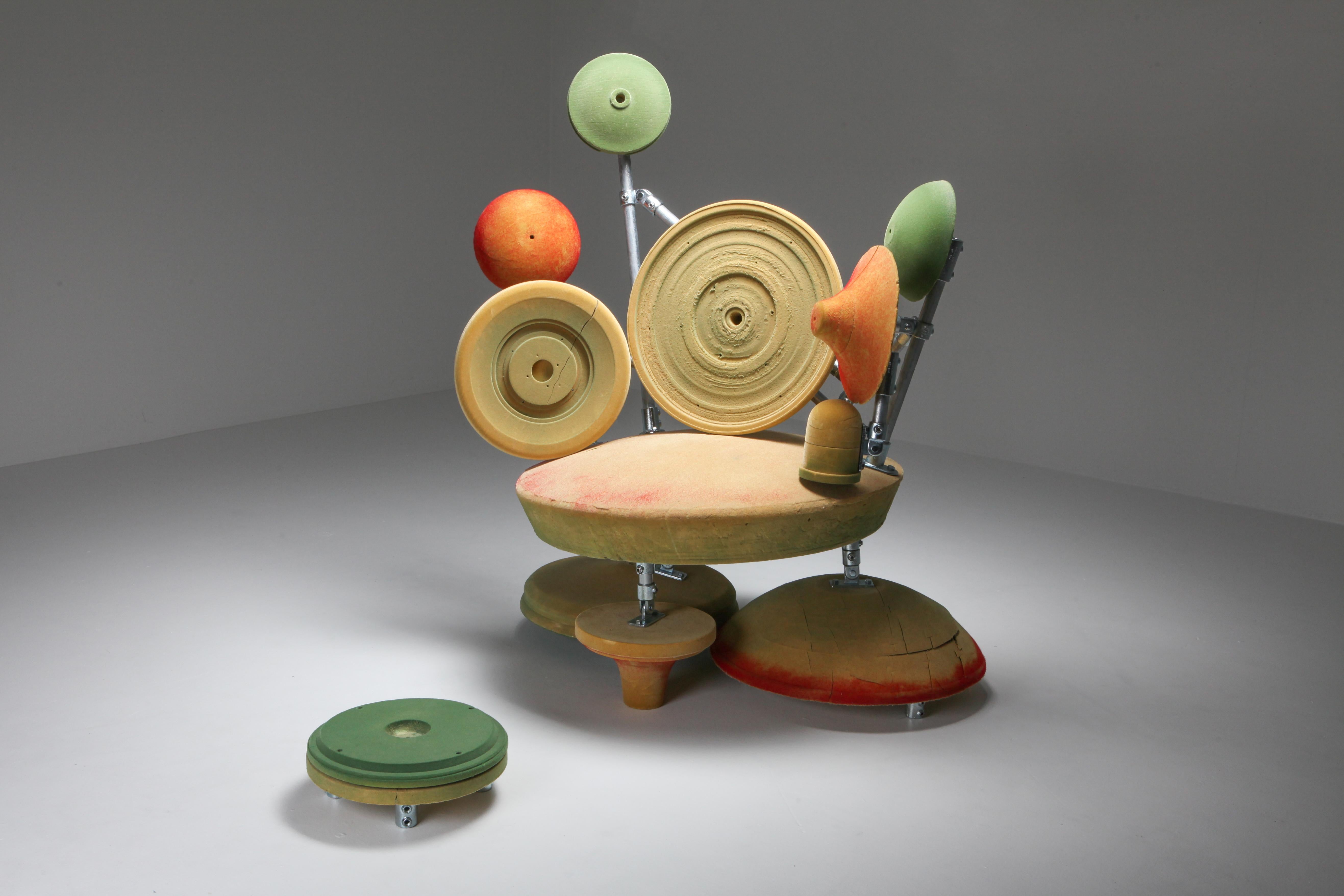 Belgian 'T-Shink' Sprayed Textile Throne Chair, Lionel Jadot, Belgium, 2020 For Sale