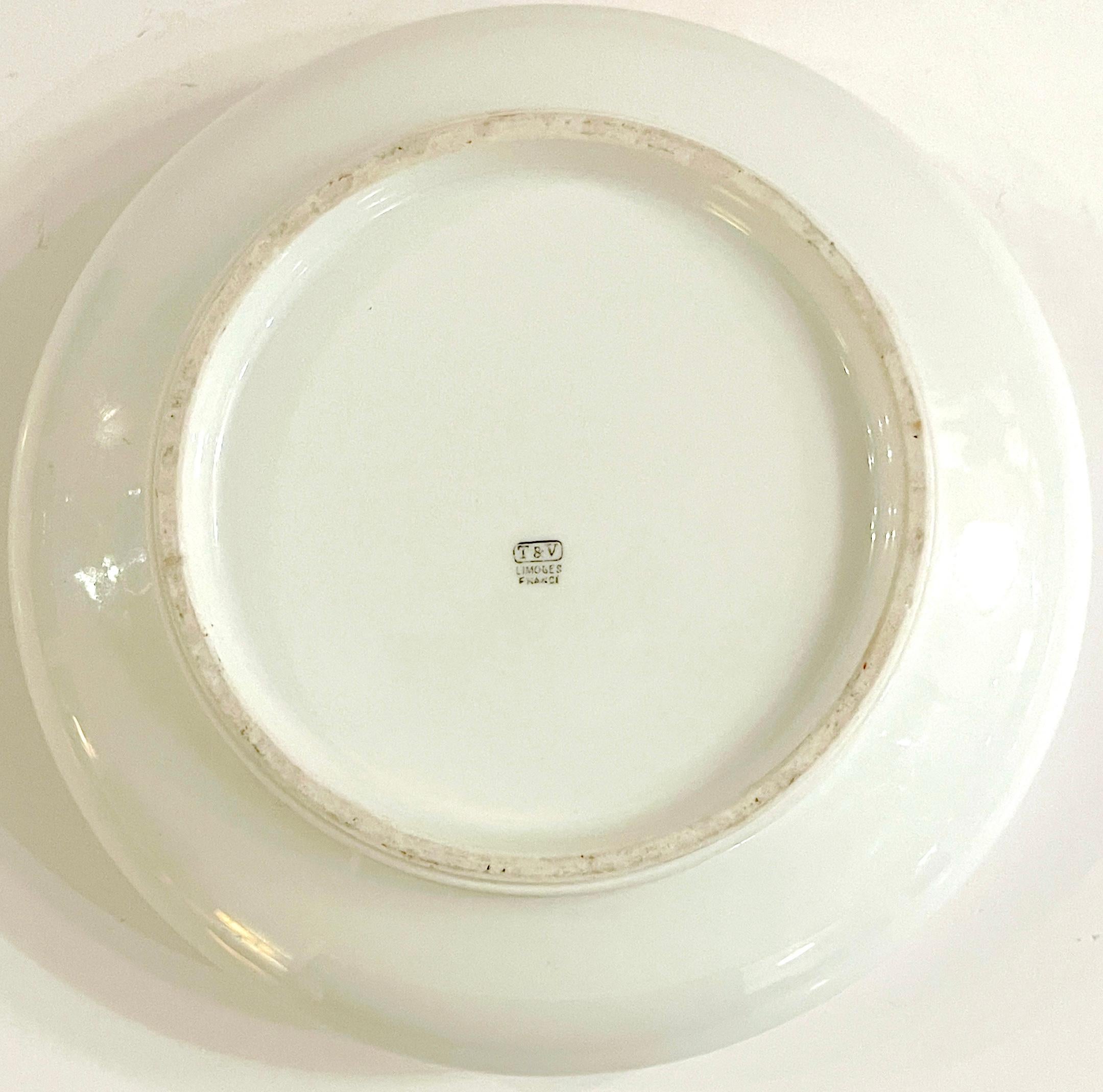 Porcelaine T&V Limoges Boîte à motifs de scarabées Egyptomania noir et blanc en vente