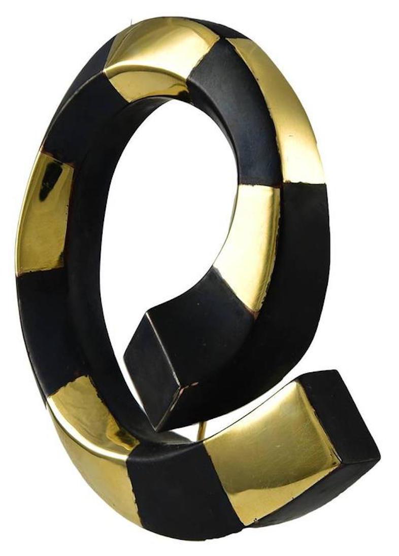 T. Wada Sculptural Gold and Gunmetal Large Brooch In Excellent Condition In New York, NY