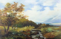T. Wilkins – 20. Jahrhundert, Öl, „Gathering Kindling“