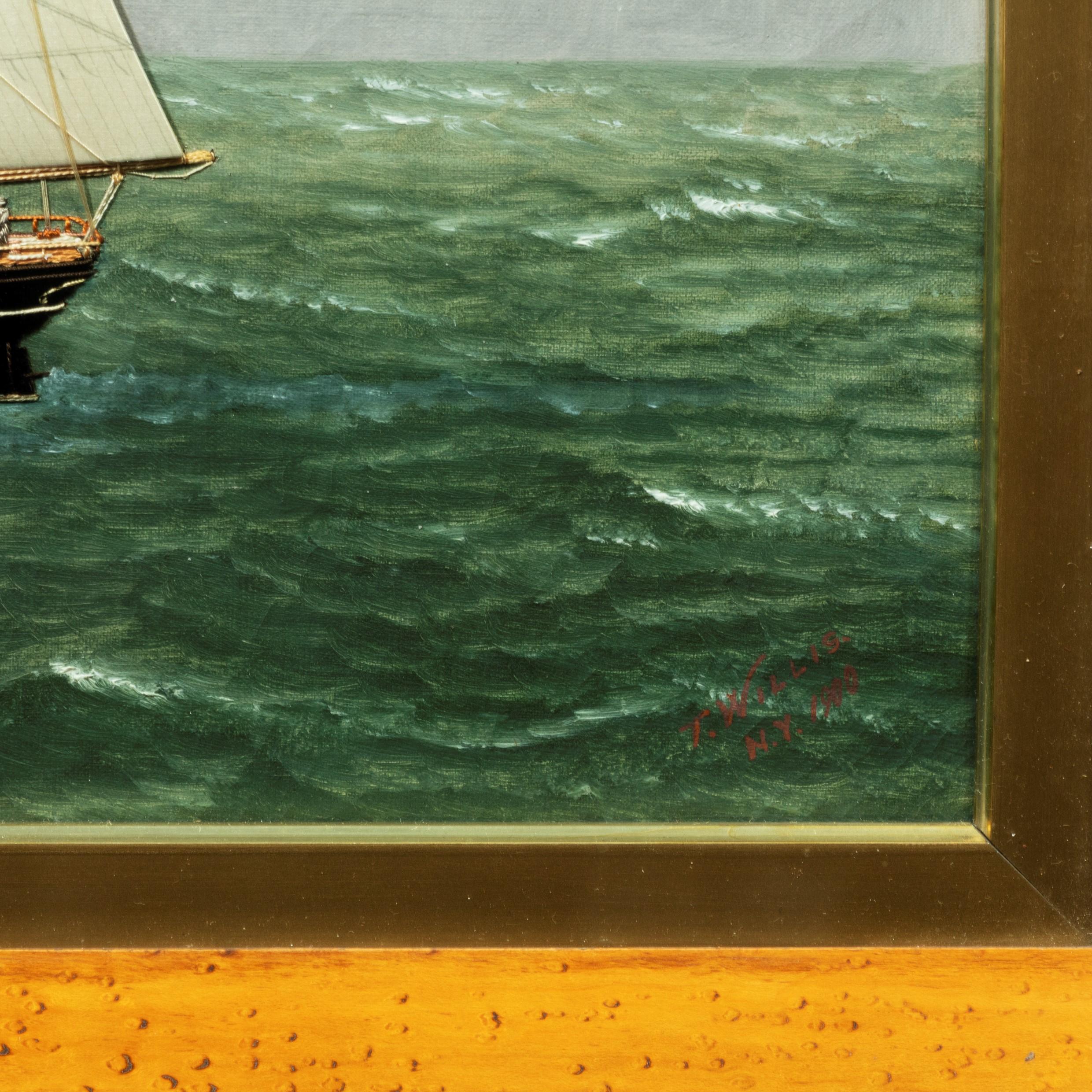Silk T. Willis a Mixed Media Ship’s Portrait of ‘Eudora’ of New York, 1900