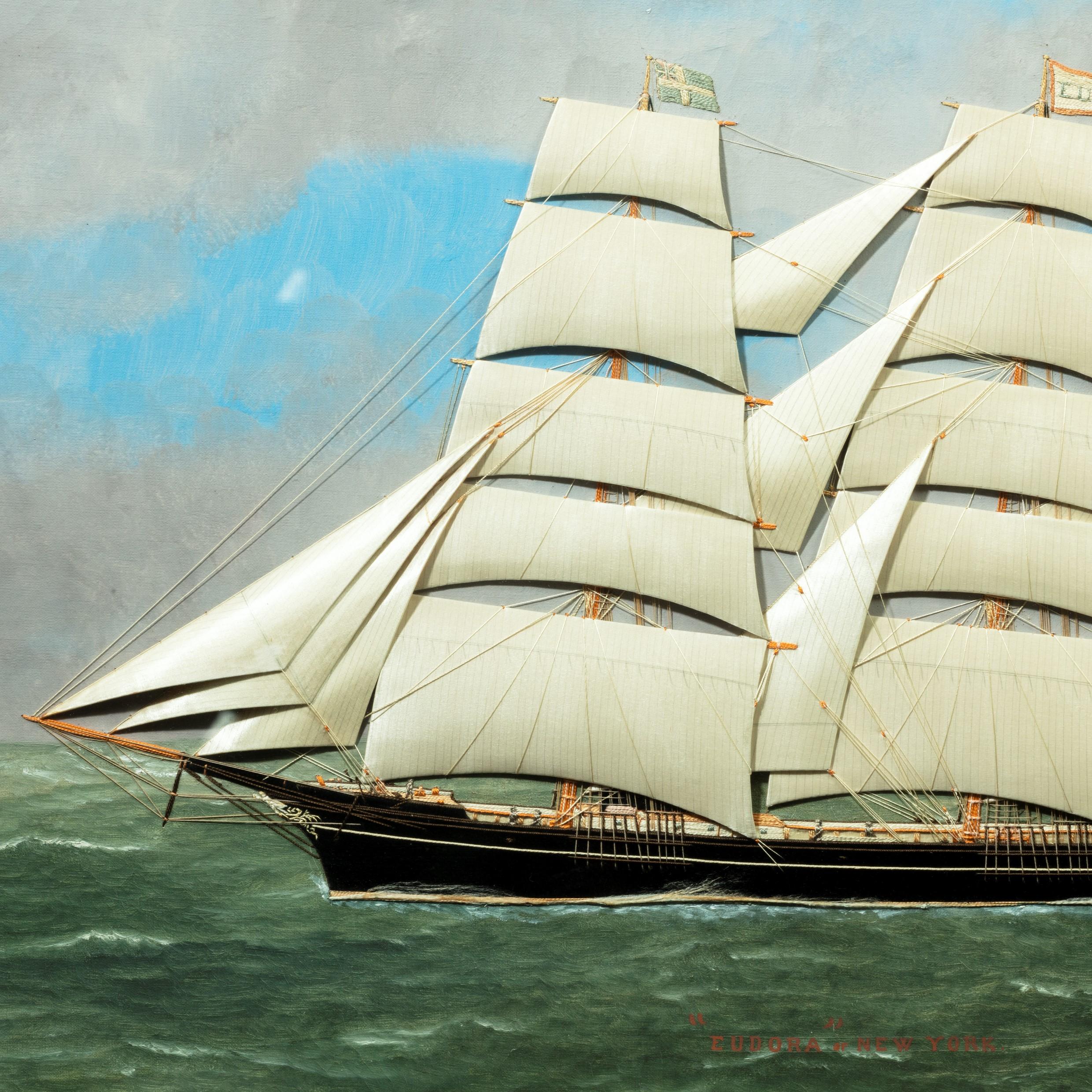 T. Willis a Mixed Media Ship’s Portrait of ‘Eudora’ of New York, 1900 2