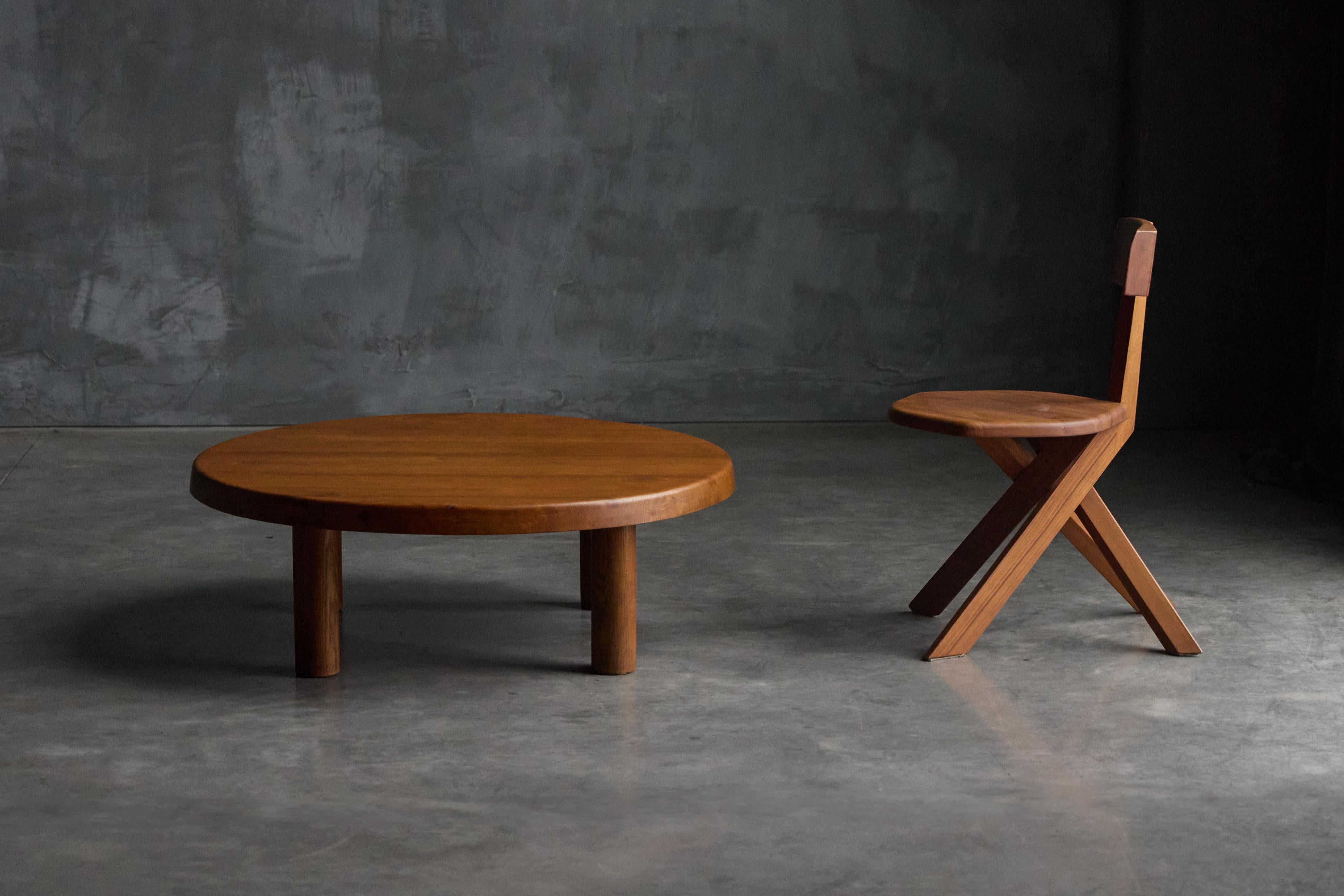 Bois Table basse T02M de Pierre Chapo, France, années 1960 en vente