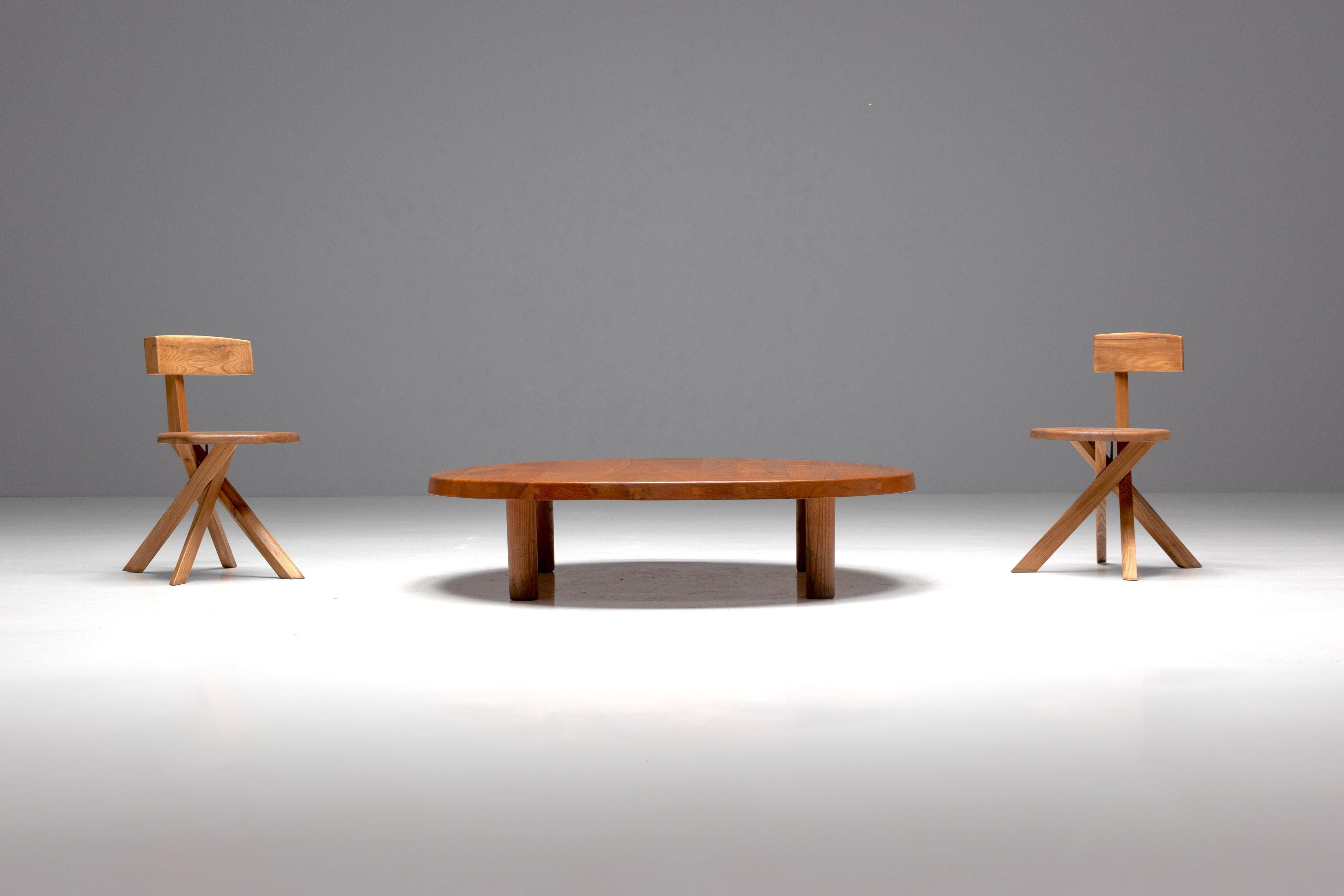 Mesa de centro T02P de Pierre Chapo, Francia, Años 60 en venta 4