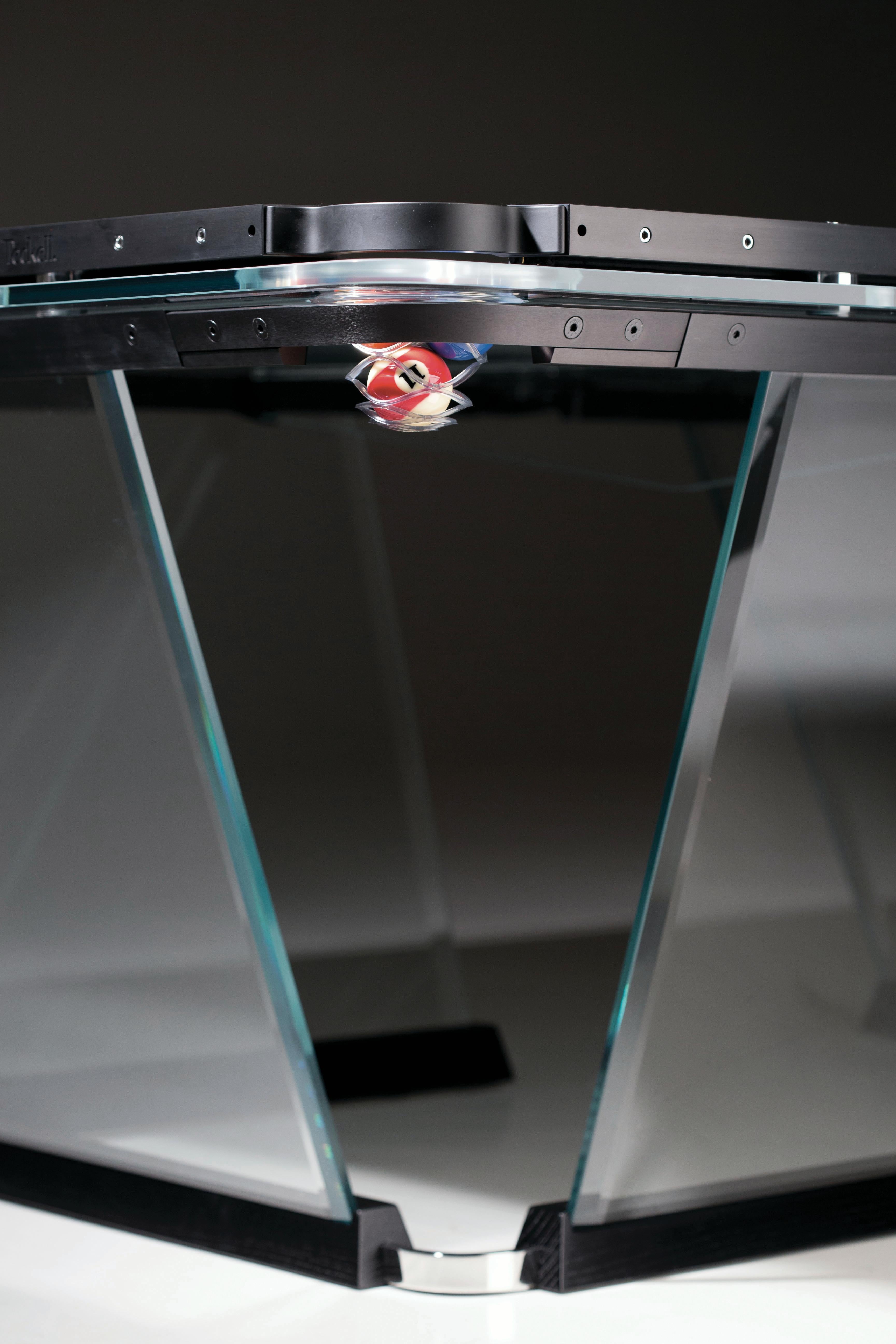 Teckell T1.1 8-Fuß-Pooltisch aus Kristall in Schwarz  von Marc Sadler (Moderne) im Angebot