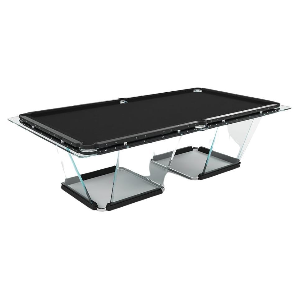 Teckell T1.1 8-Fuß-Pooltisch aus Kristall in Schwarz  von Marc Sadler im Angebot