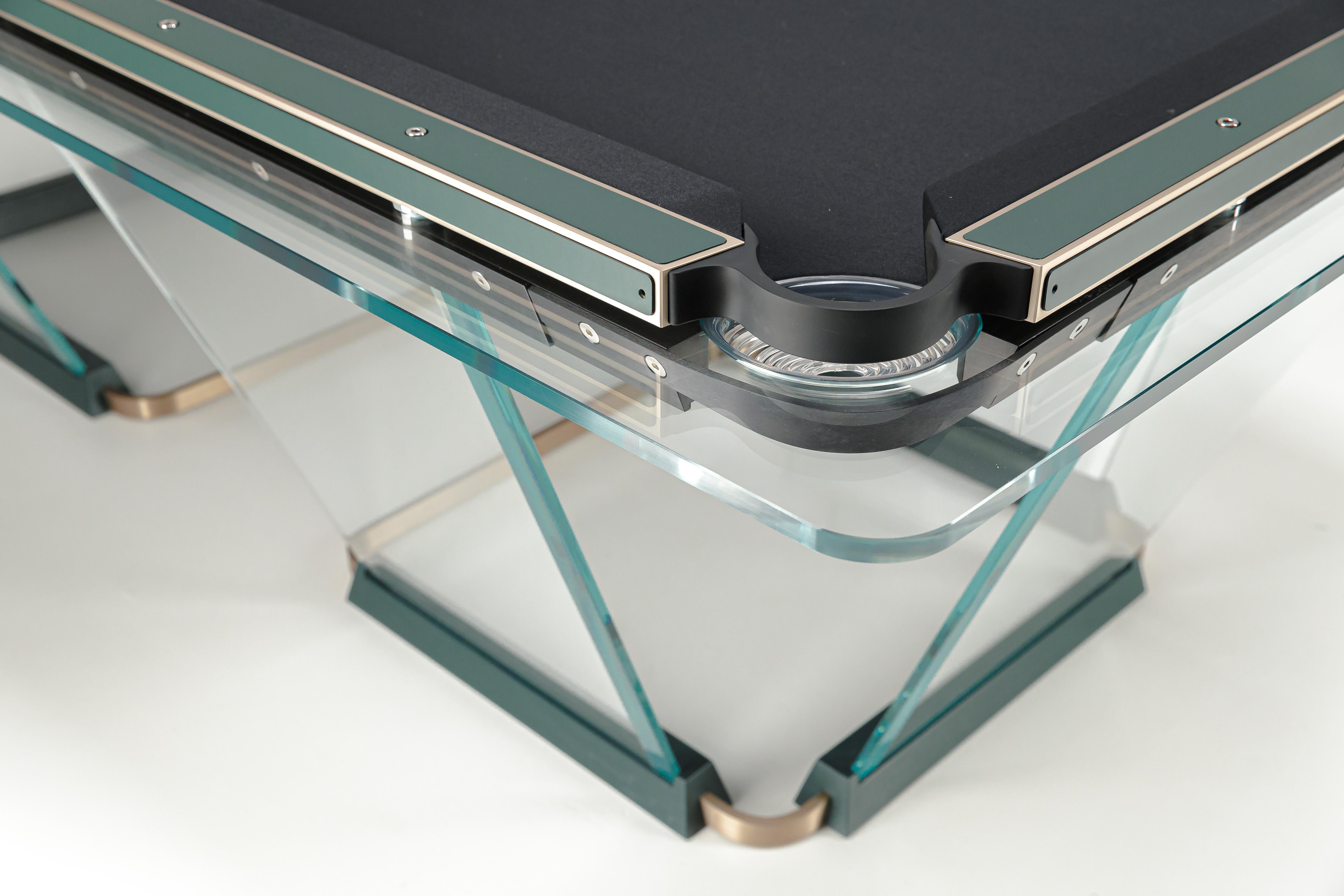 Teckell T1.3 Kristall 9-Fuß-Pooltisch aus Nussbaumholz von Marc Sadler im Angebot 6