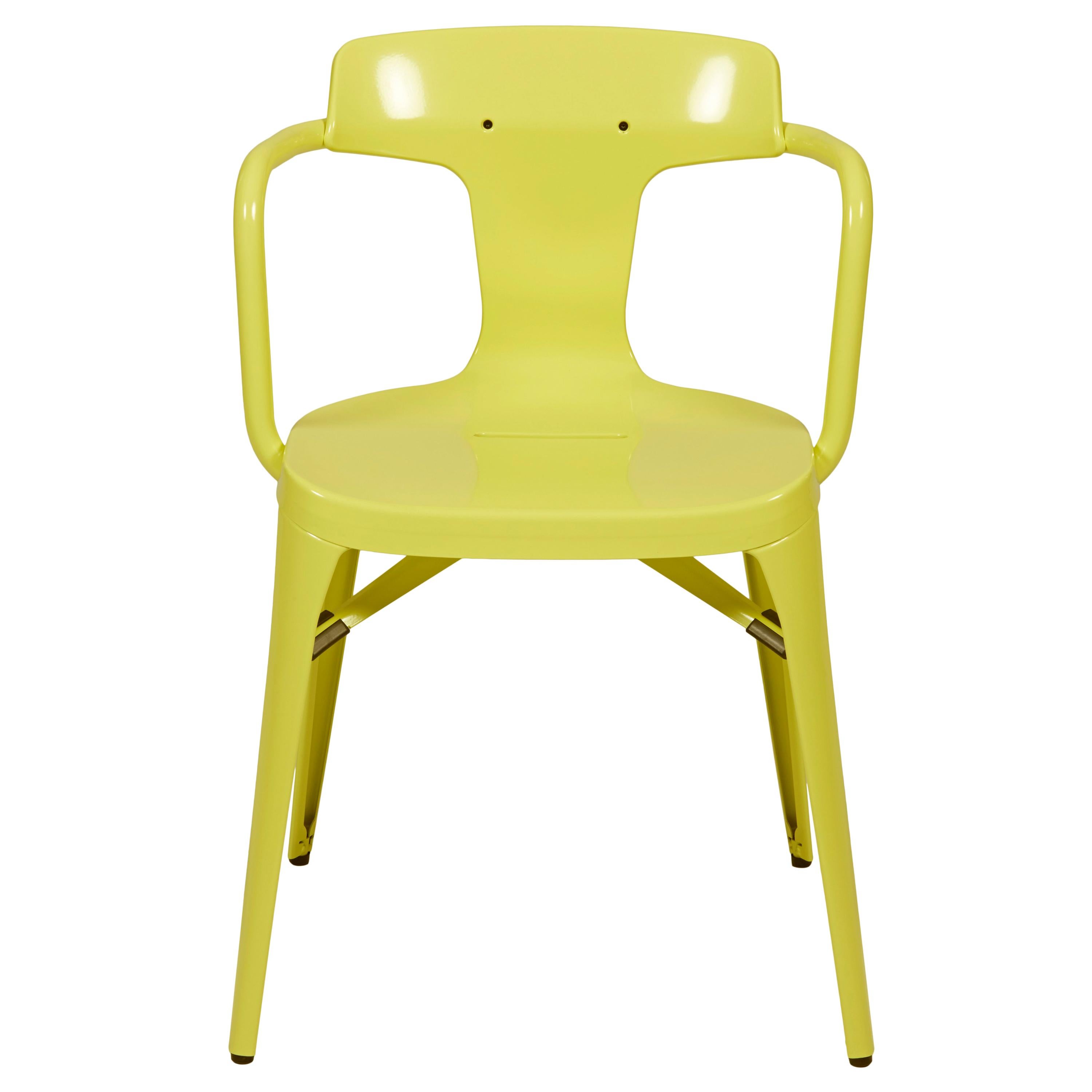 T14 Chair in Pastel Yellow by Patrick Norguet and Tolix For Sale