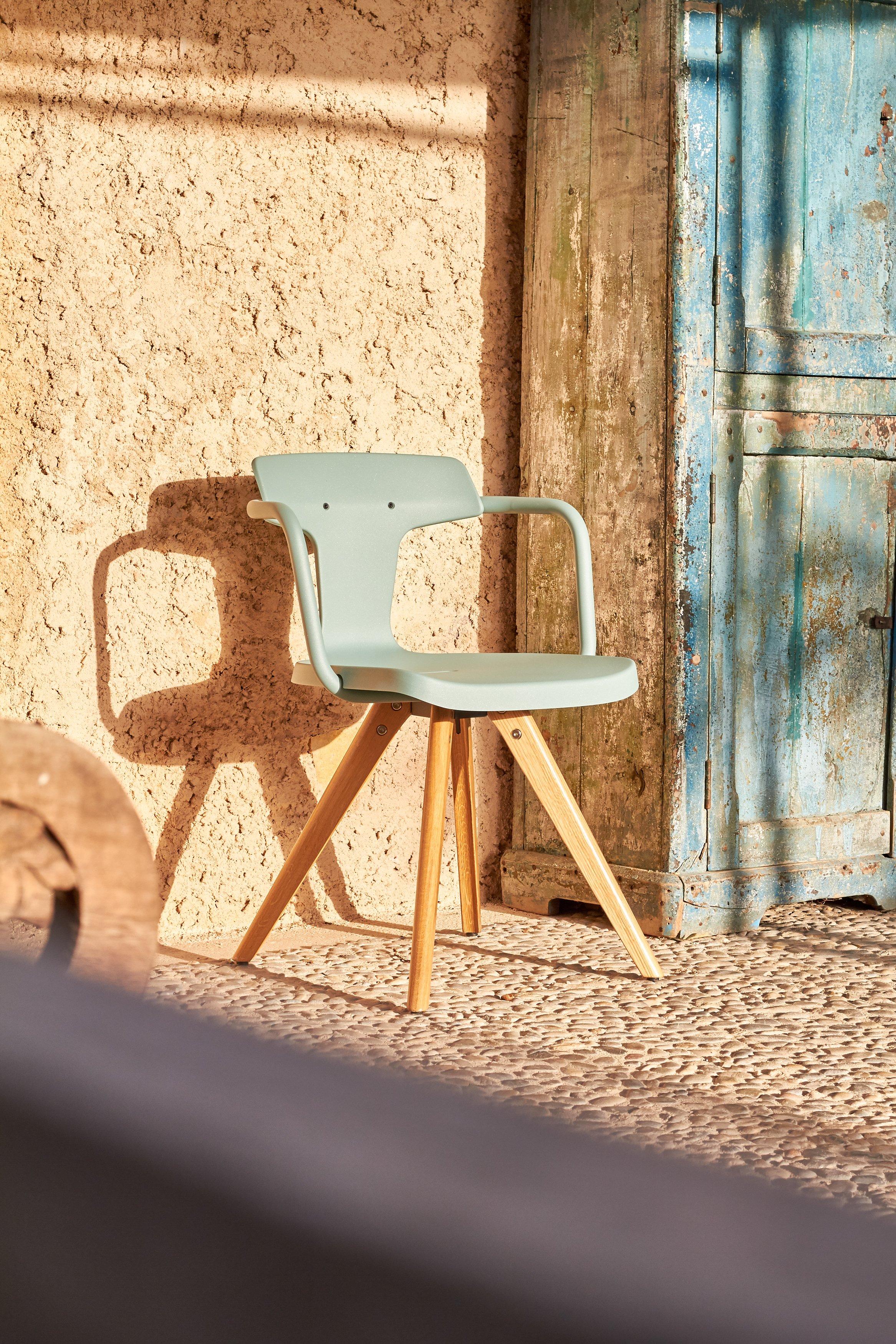 T14 Chair with Wood Legs in Essential Colors by Patrick Norguet and Tolix For Sale 1