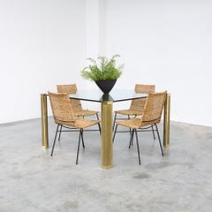 T14 Impressive Square Dining Table by Peter Ghyczy