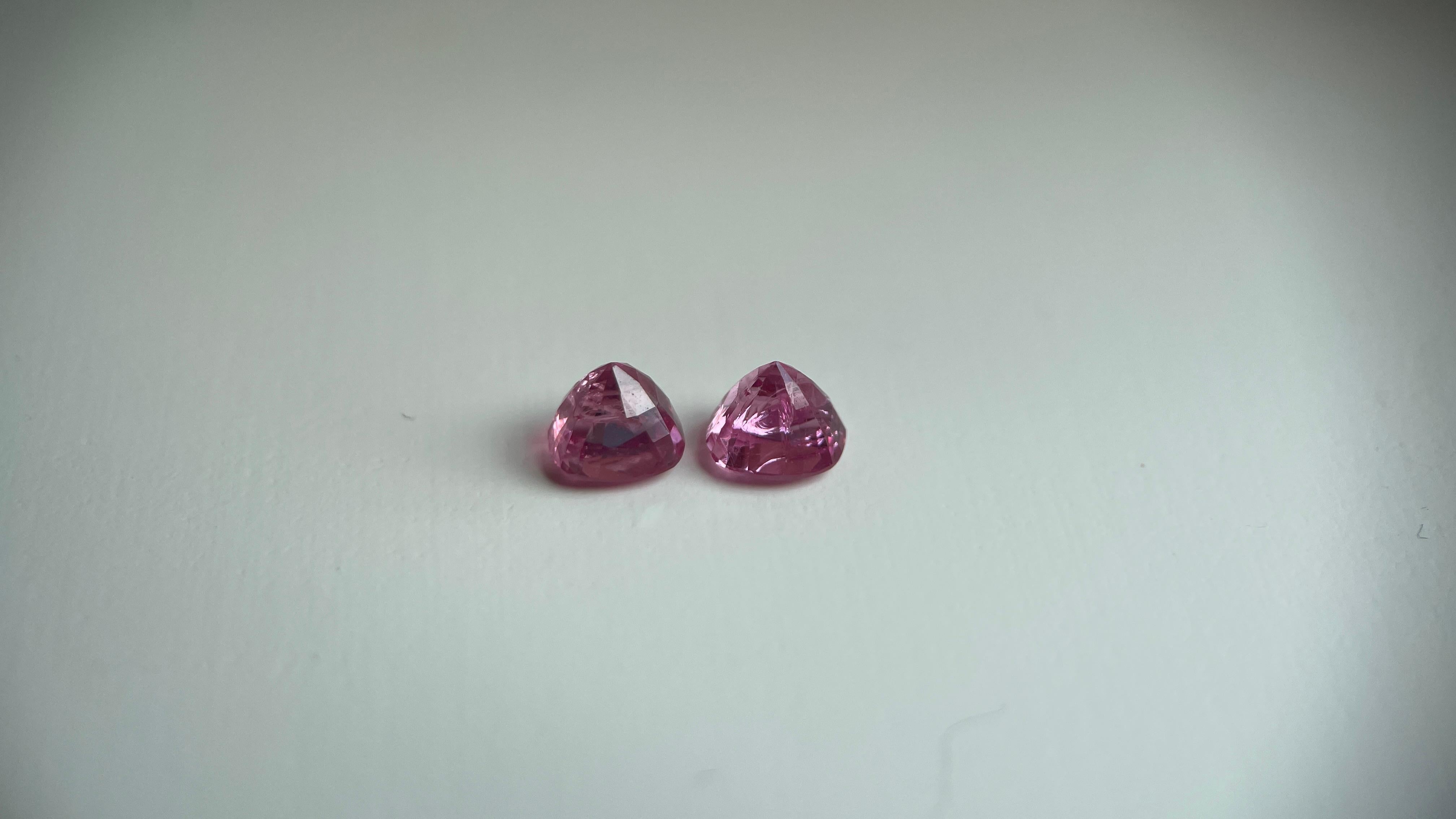 T1,44ct par de espinelas rosa suave cereza (5x4,5x4,1mm) en venta 2