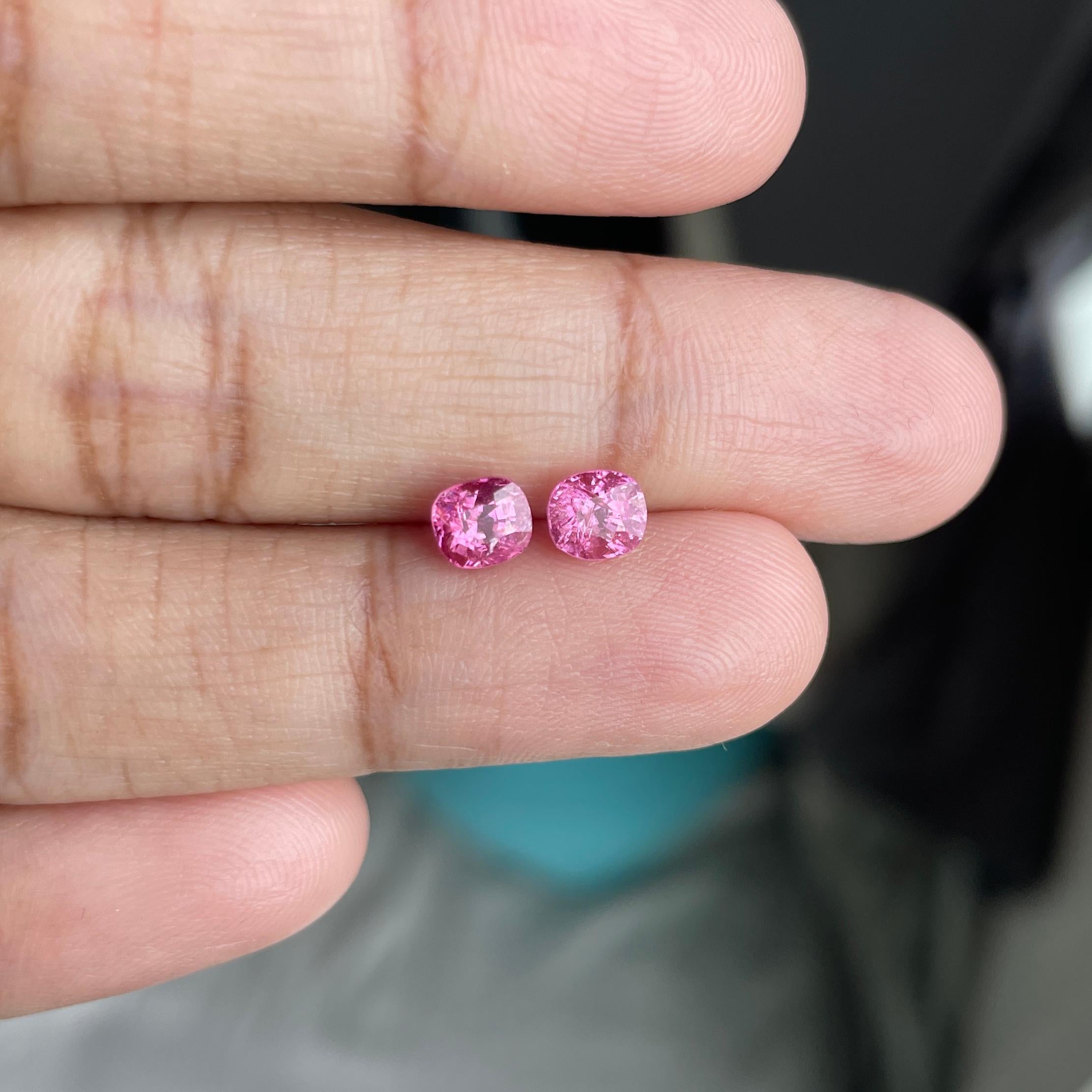 T1,44ct par de espinelas rosa suave cereza (5x4,5x4,1mm) en venta 3