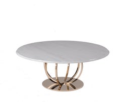 T179/G Coffee Table with Gold Base Finish and Estremoz Marble Top by Zanaboni