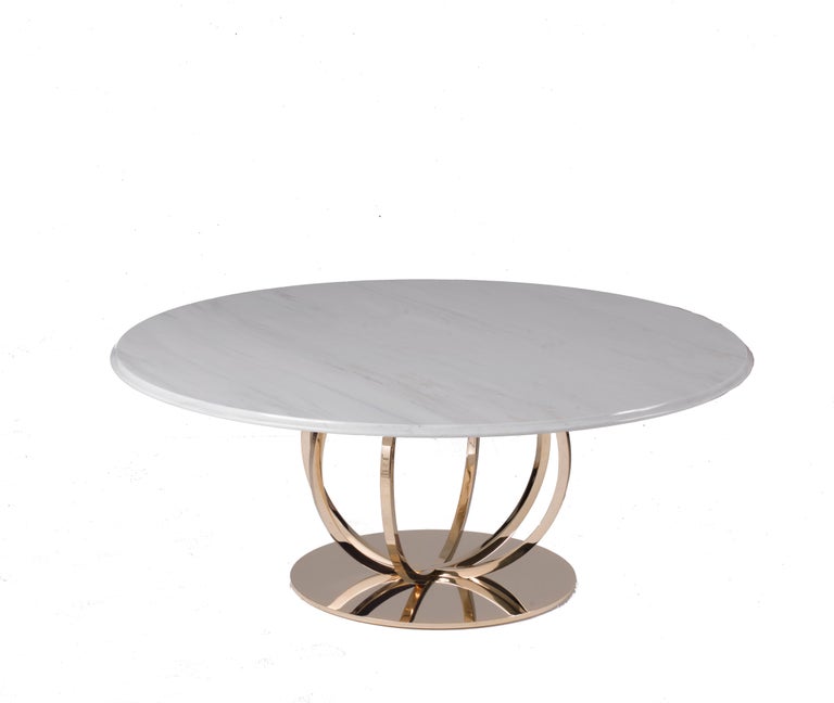 T179 G Coffee Table With Gold Base, Coffee Table Metal Base Marble Top