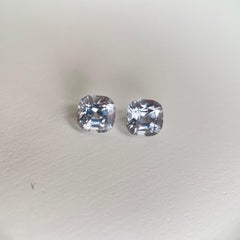 T1.9ct Grey spinel pair precision cut spinel pair - 5.4x5.3x3.9mm