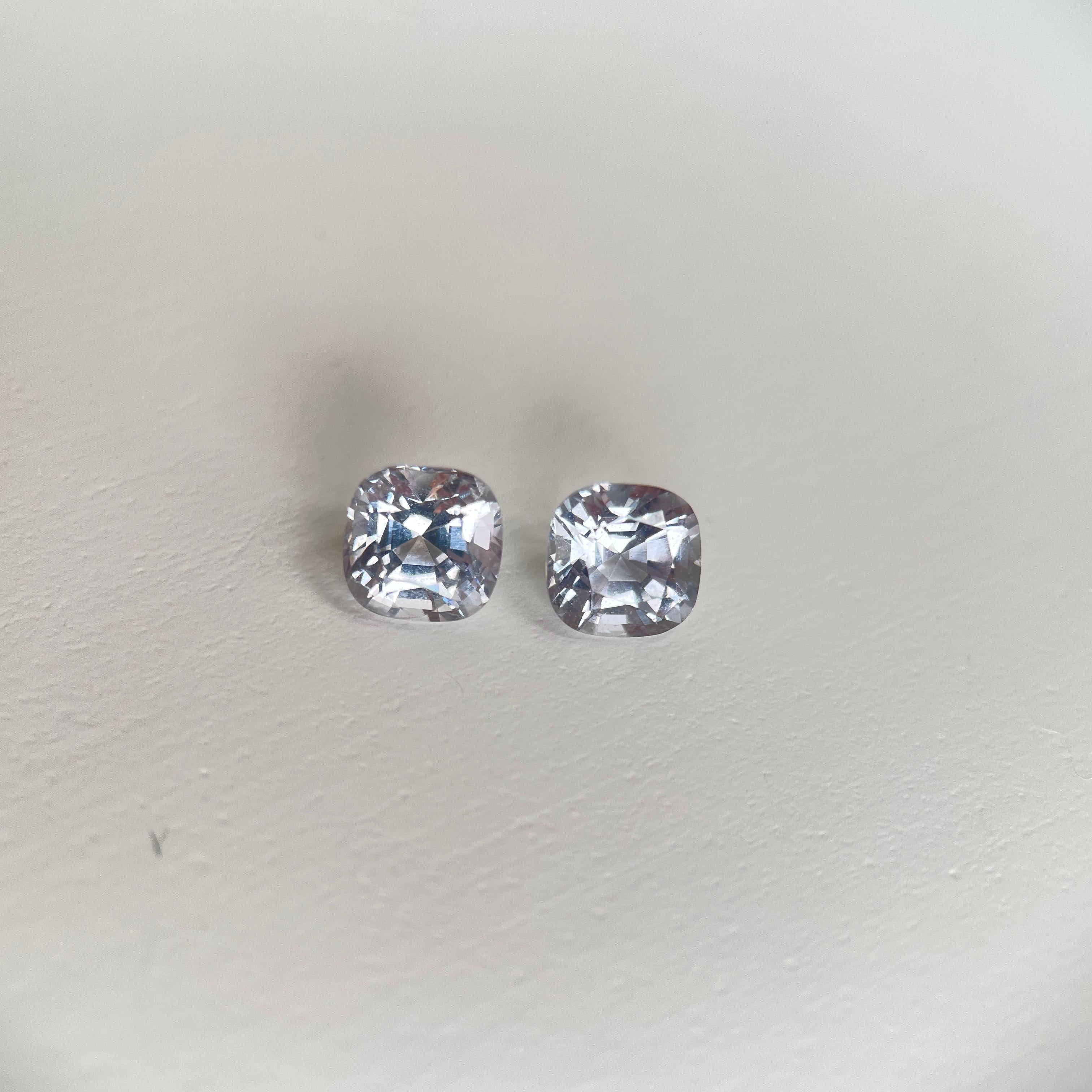 Donna T1.9ct Grey spinel pair precision cut spinel pair - 5.4x5.3x3.9mm in vendita