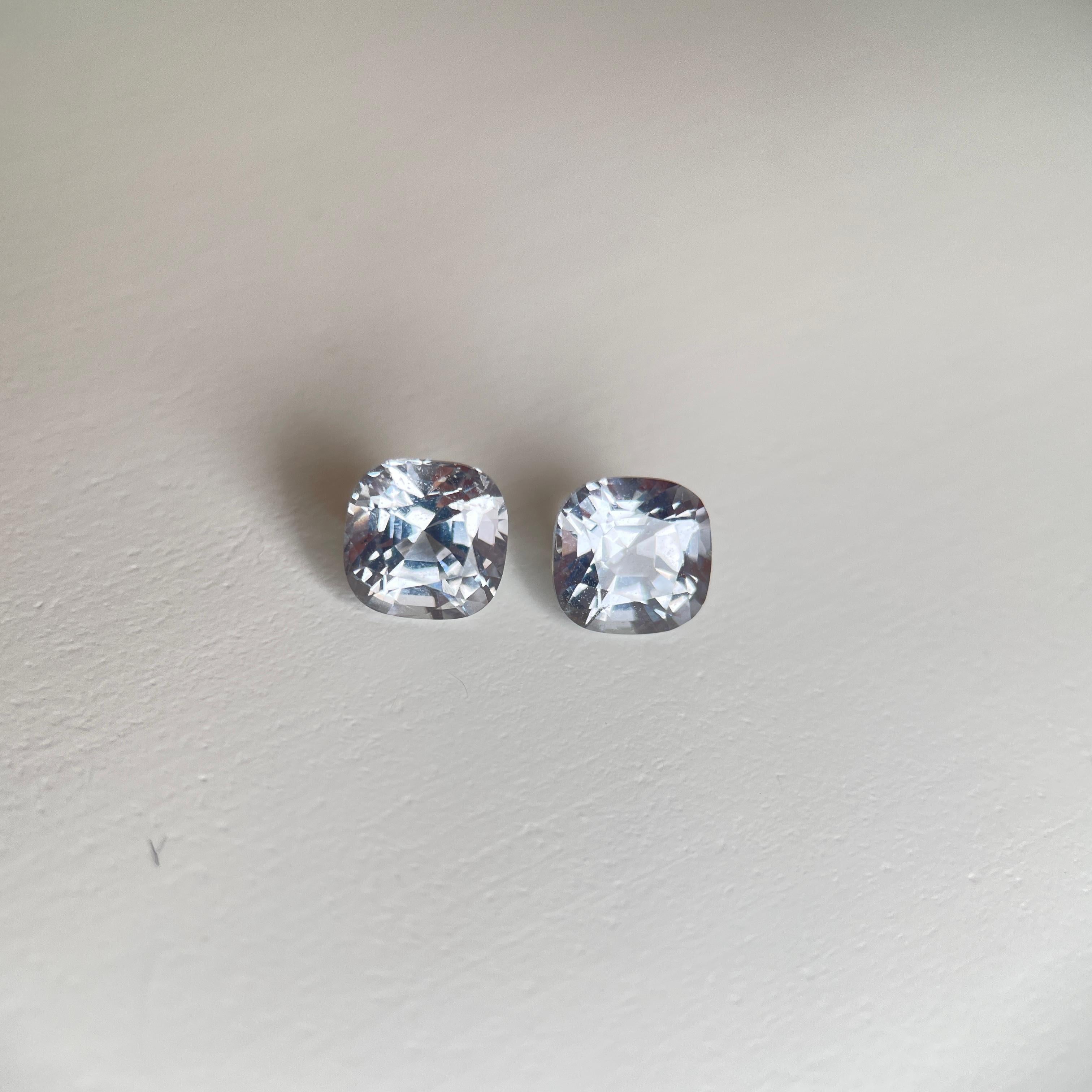 T1.9ct Grey spinel pair precision cut spinel pair - 5.4x5.3x3.9mm in vendita 1